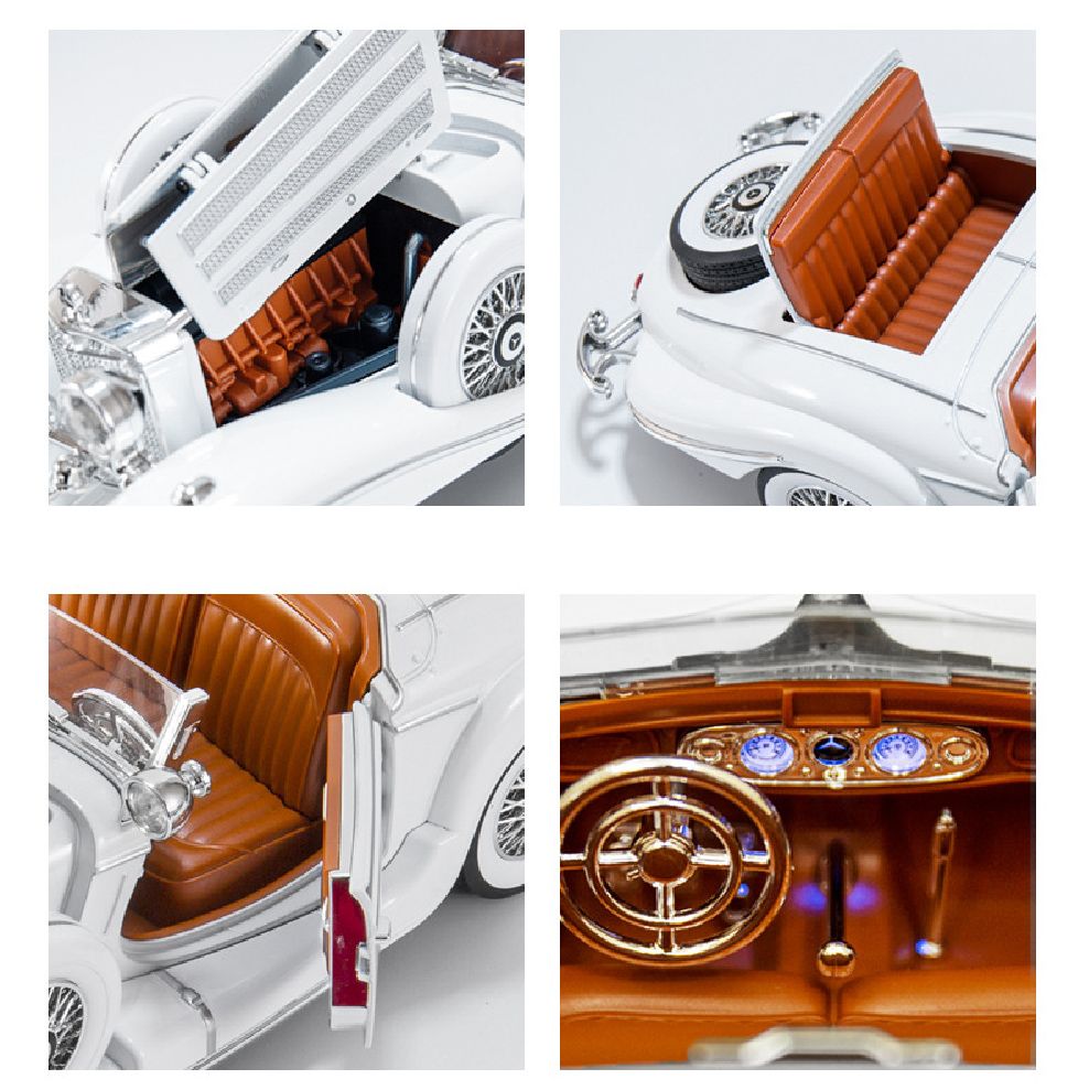 Mô hình xe Mercedes-Benz 500K full open - có đèn - âm thanh tỉ lệ 1:18 OK Model OT18002
