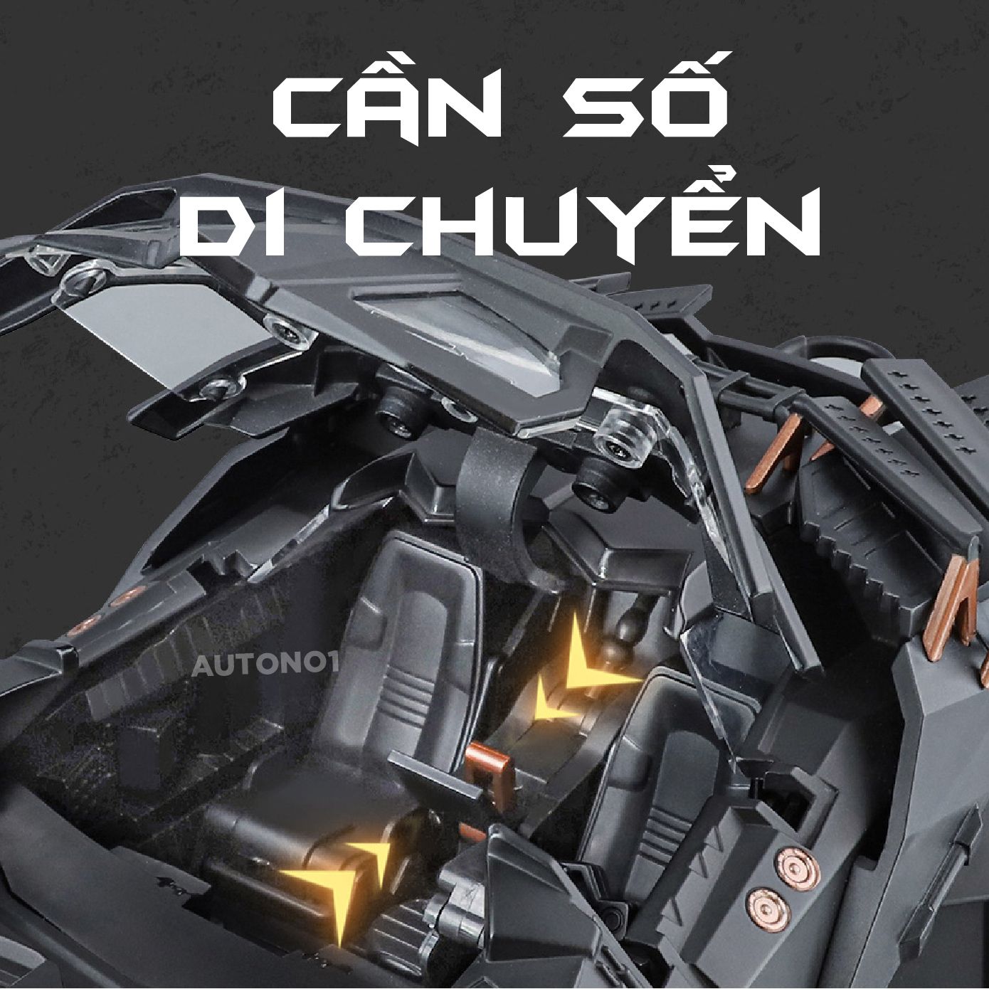 Mô hình xe Batman Batmobile The Dark Knight Tumbler phun khói - có đèn - âm thanh tỉ lệ 1:18 Alloy Model OT18005