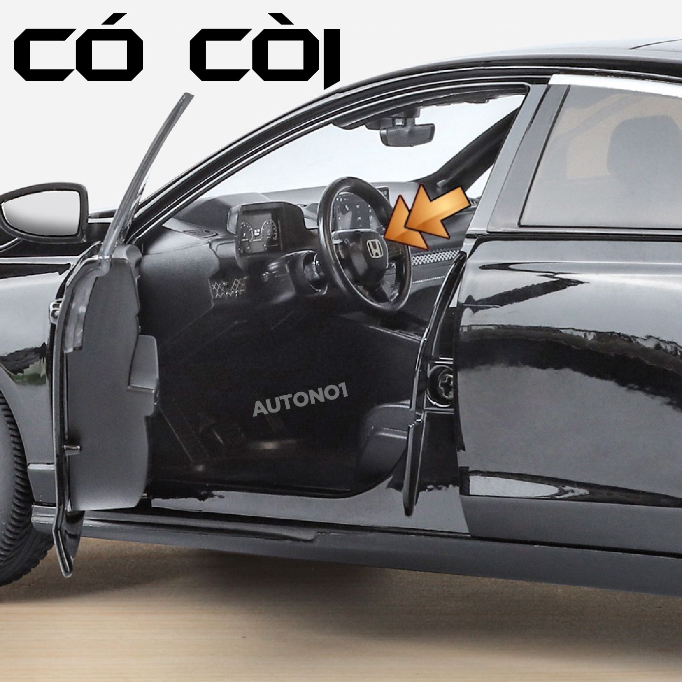 Mô hình Honda Accord full open - full kính - có đèn - âm thanh tỉ lệ 1:18 Alloy Model OT18006