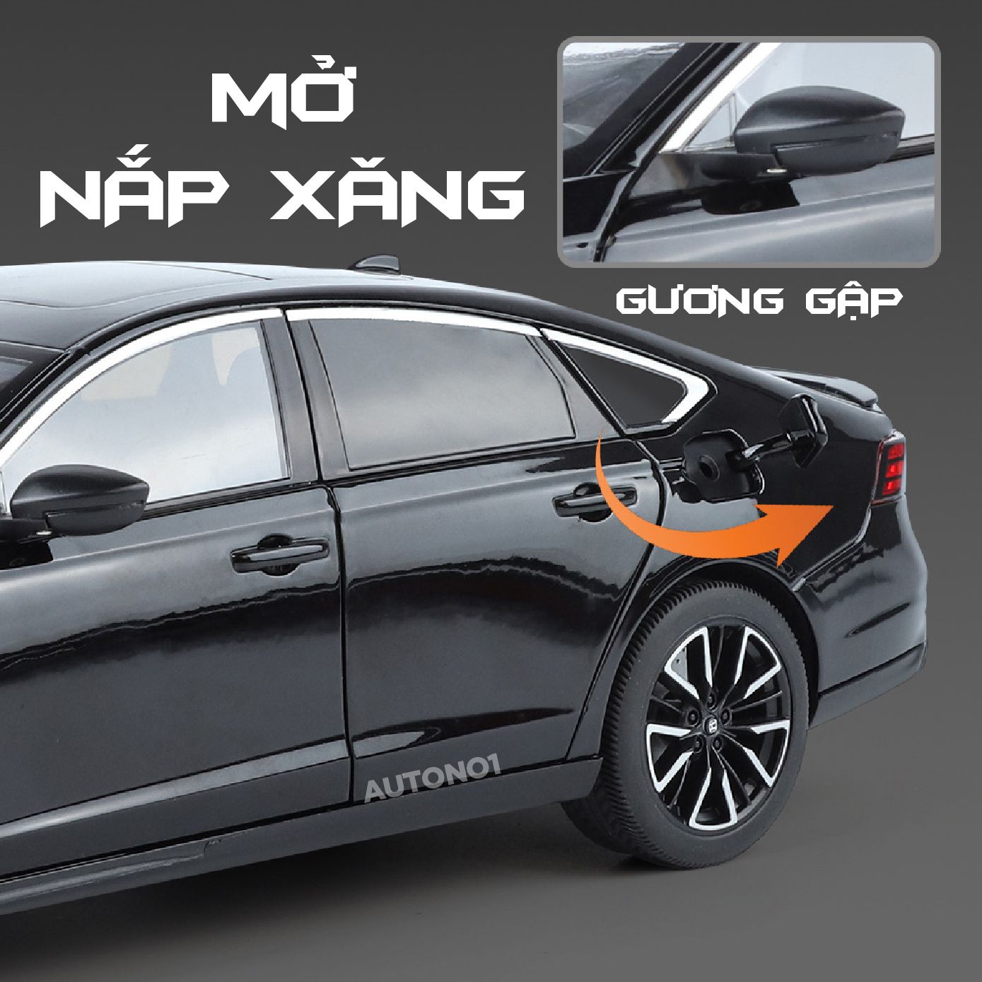 Mô hình Honda Accord full open - full kính - có đèn - âm thanh tỉ lệ 1:18 Alloy Model OT18006
