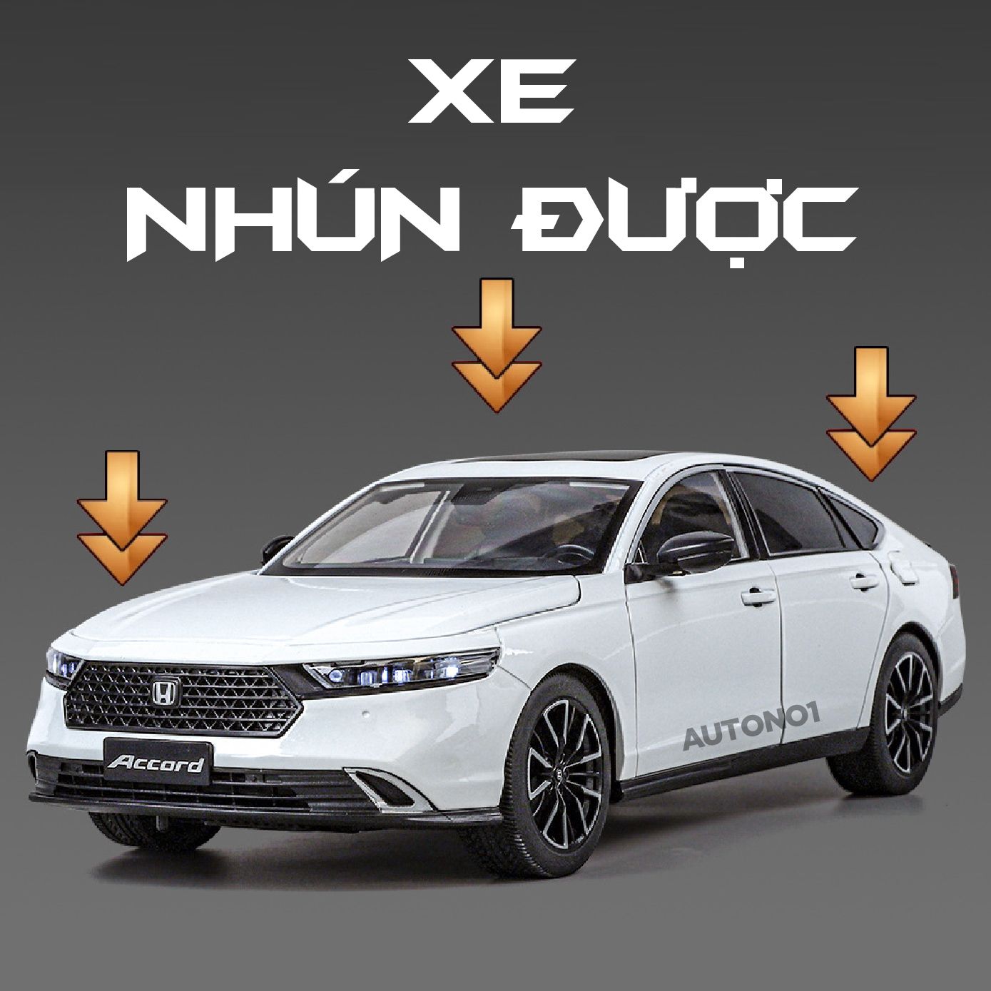 Mô hình Honda Accord full open - full kính - có đèn - âm thanh tỉ lệ 1:18 Alloy Model OT18006