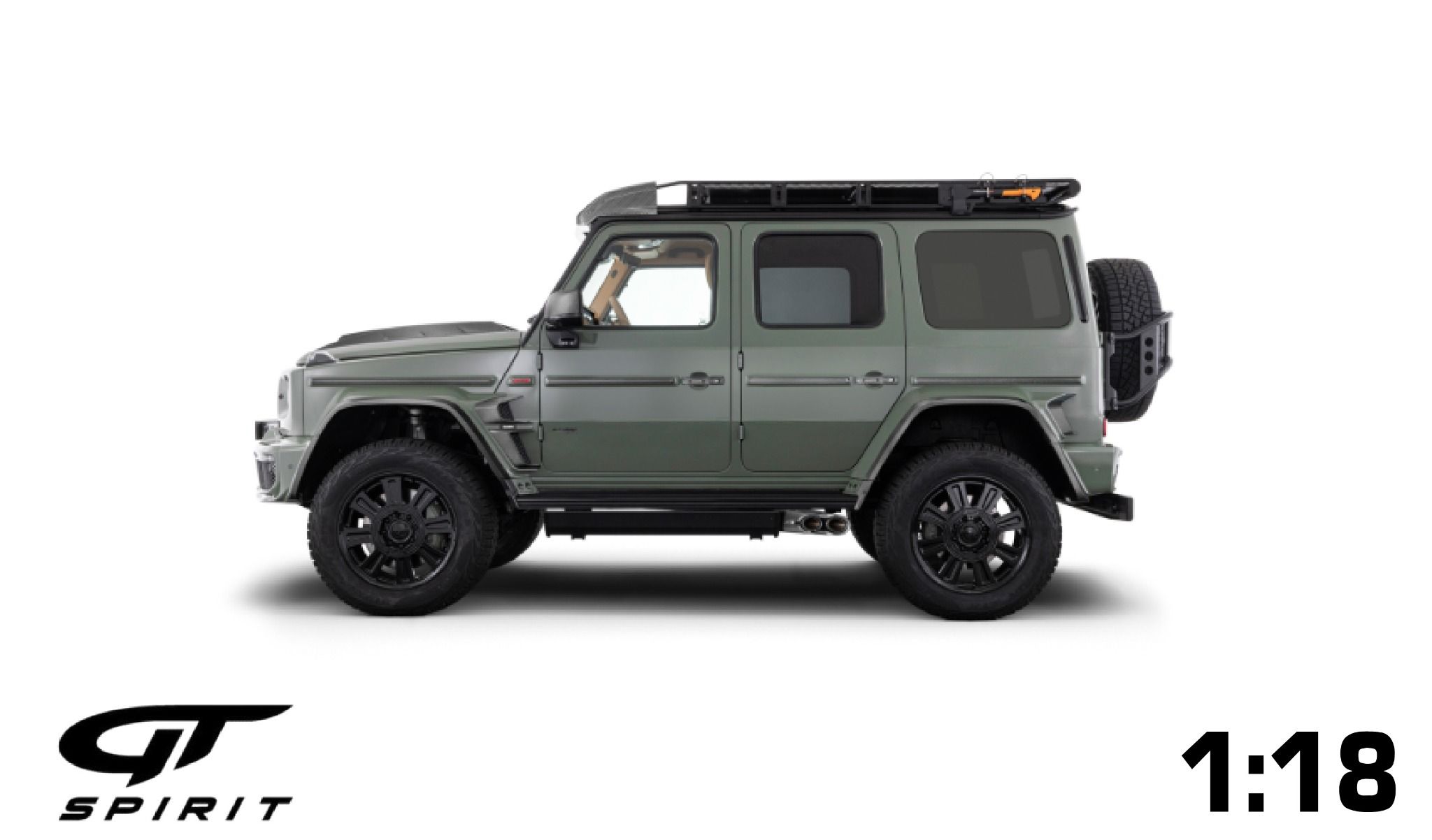 Mô hình xe Mercedes-Benz Brabus G800 4X4 Stealth Green tỉ lệ 1:18 GT Spirit CLDC036