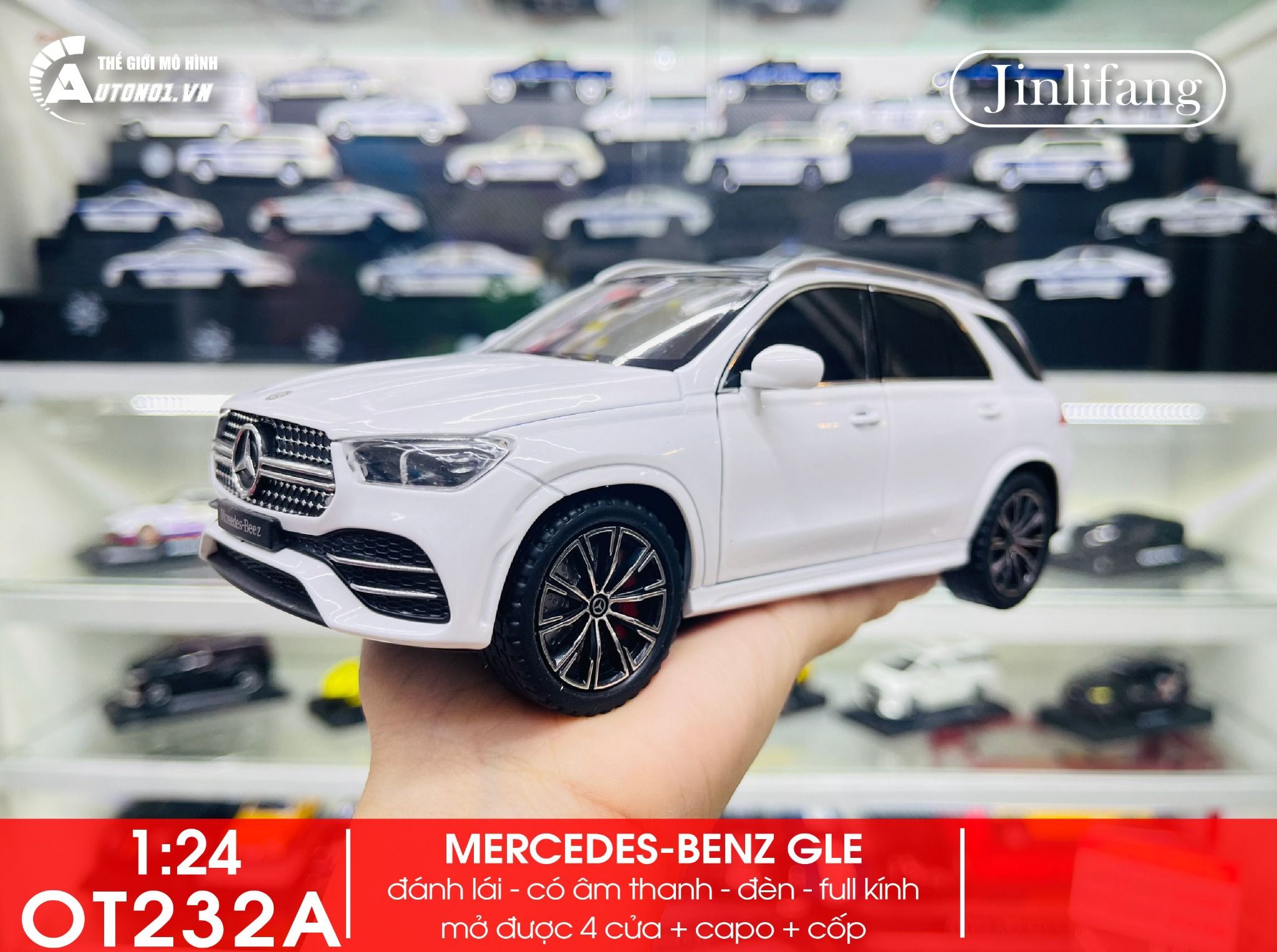 Mô hình xe ô tô SUV Mercedes Benz GLE full open full kính tỉ lệ 1:24 Jinlifiang OT232