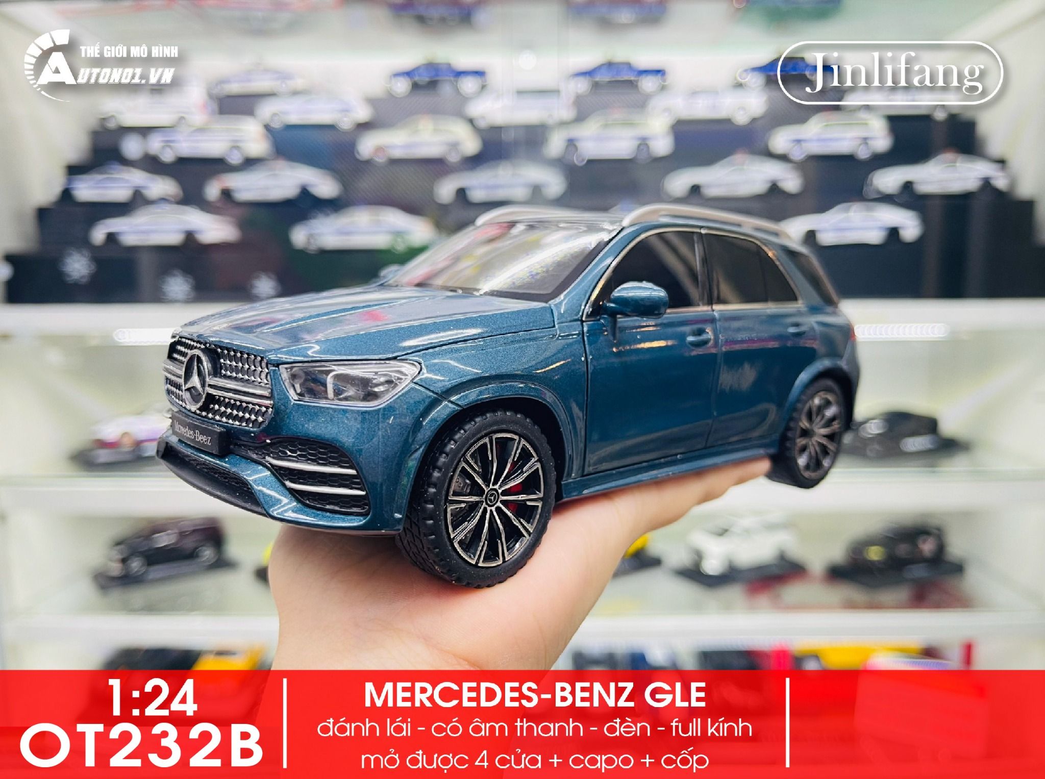 Mô hình xe ô tô SUV Mercedes Benz GLE full open full kính tỉ lệ 1:24 Jinlifiang OT232