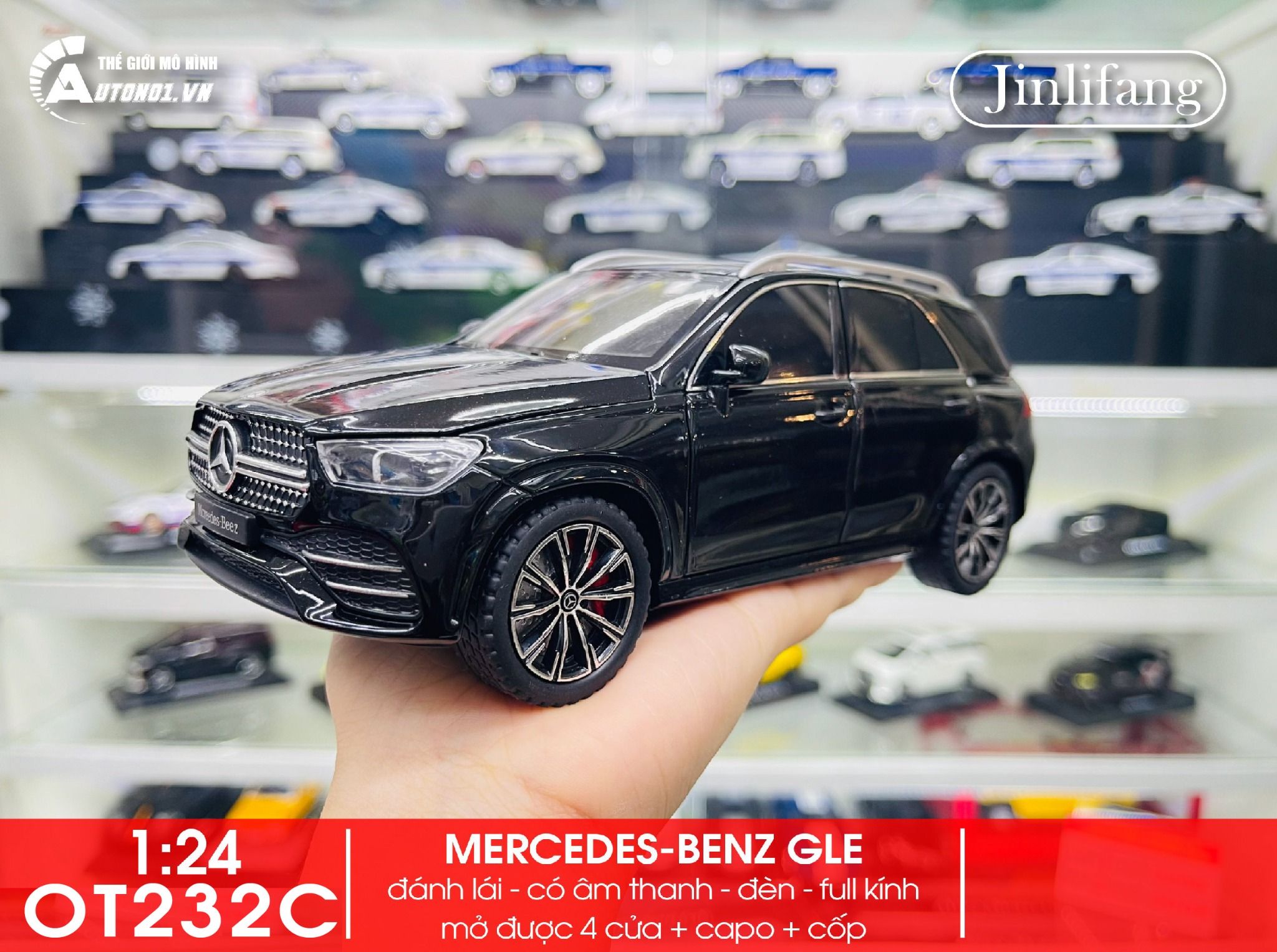 Mô hình xe ô tô SUV Mercedes Benz GLE full open full kính tỉ lệ 1:24 Jinlifiang OT232