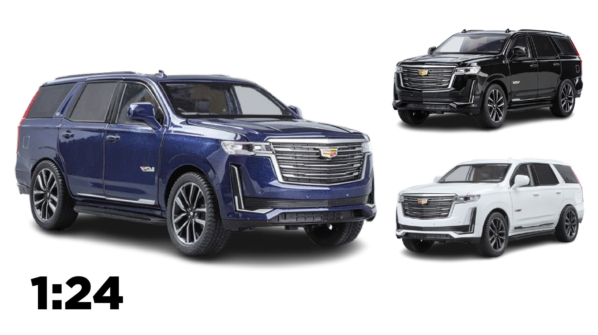 Mô hình xe Cadillac Escalade full open - có đèn - âm thanh tỉ lệ 1:24 OK Model OT24012
