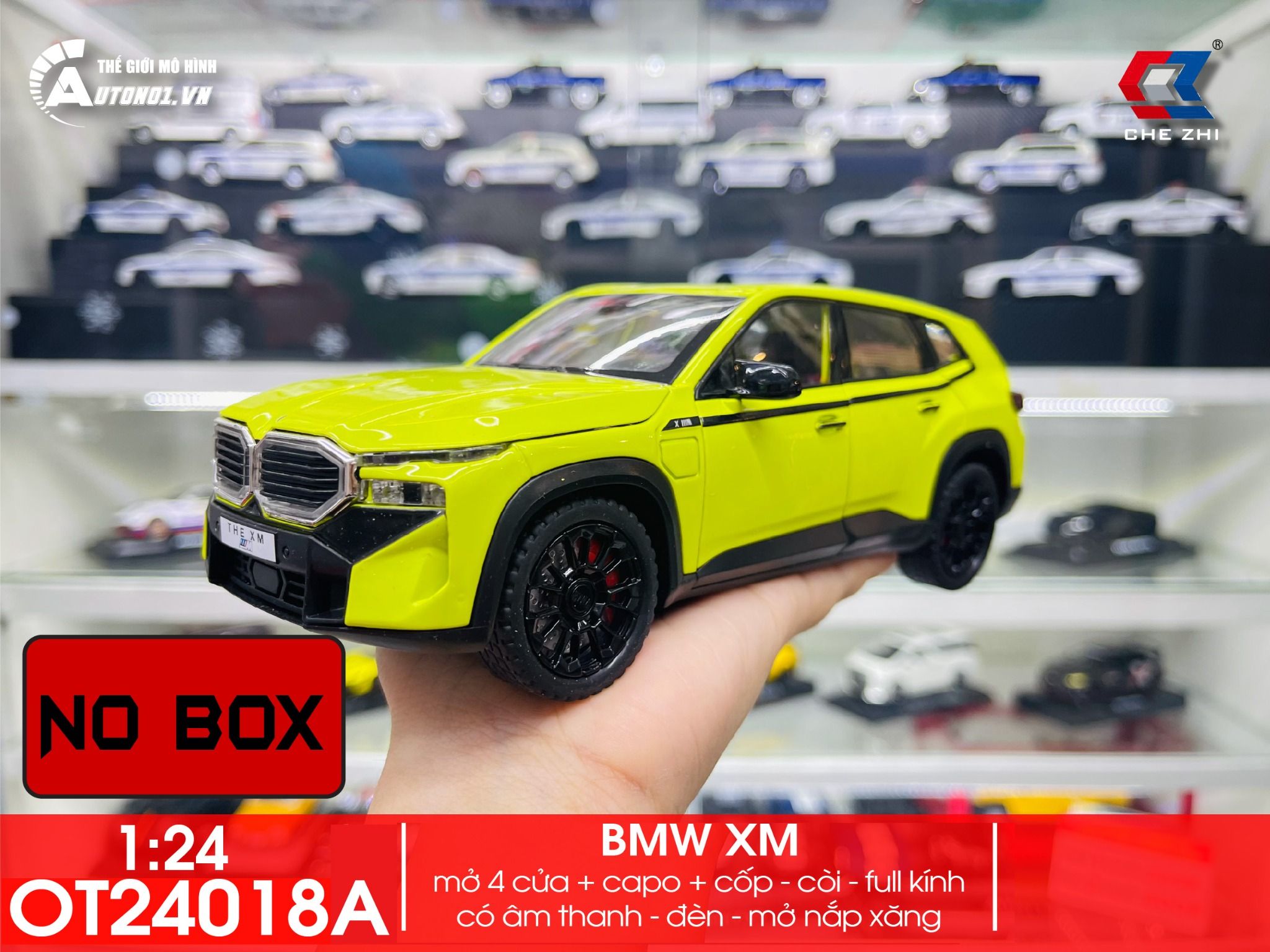 Mô hình xe BMW the XM No box full open - có âm thanh - đèn - đánh lái tỉ lệ 1:24 Jinlifiang OT24018