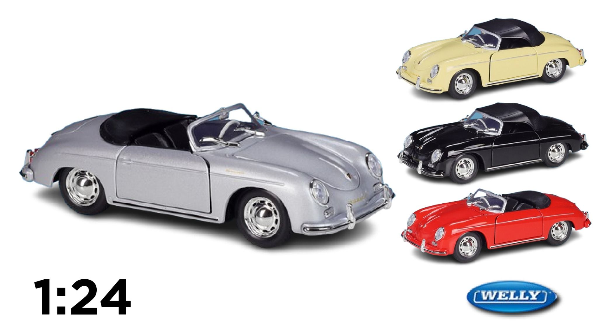 Mô hình xe Porsche 356A Speedster tỉ lệ 1:24 Welly OT24027
