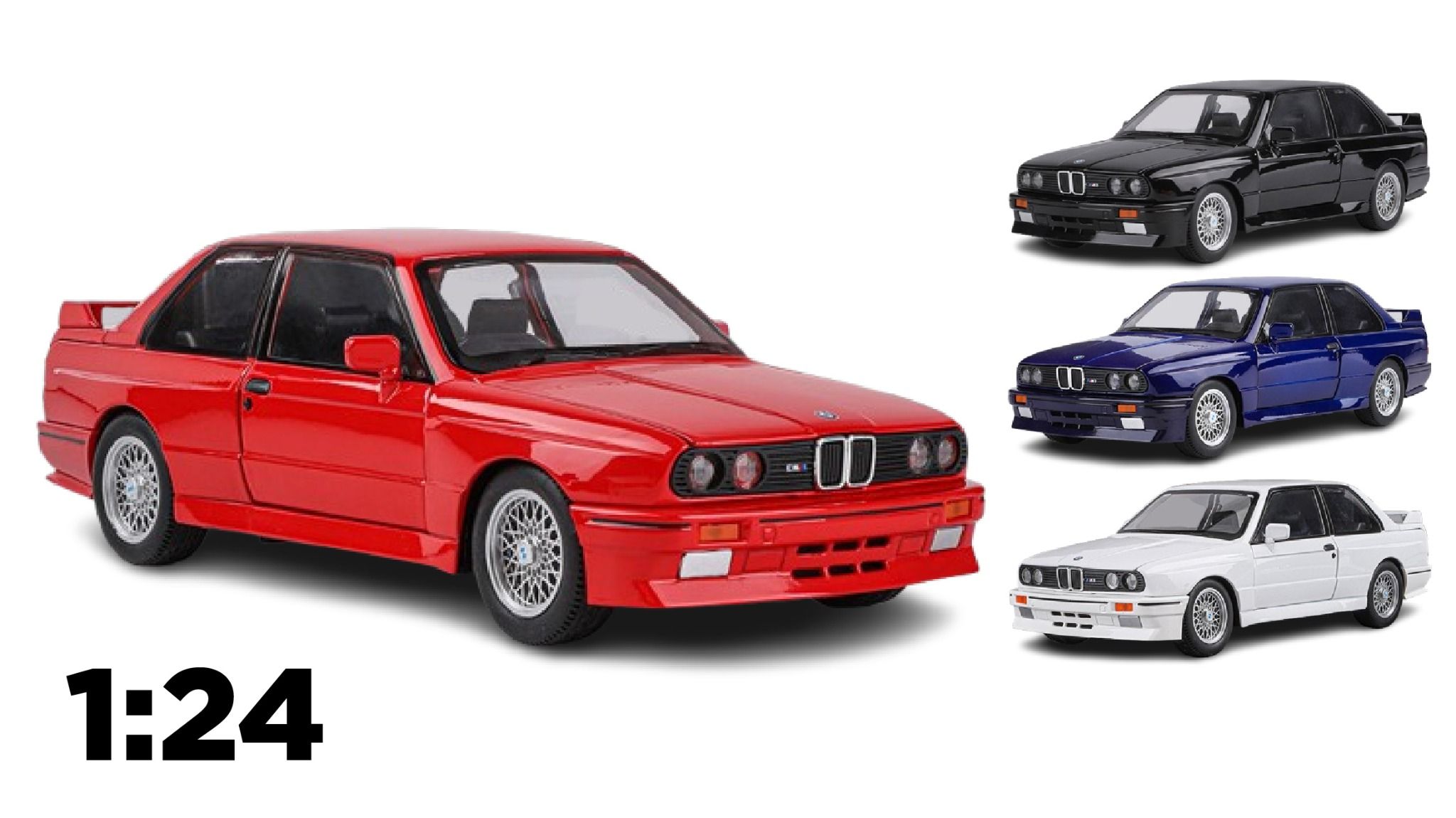 Mô hình xe BMW M3 E30 full open - có đèn - âm thanh tỉ lệ 1:24 JinliFang OT24035