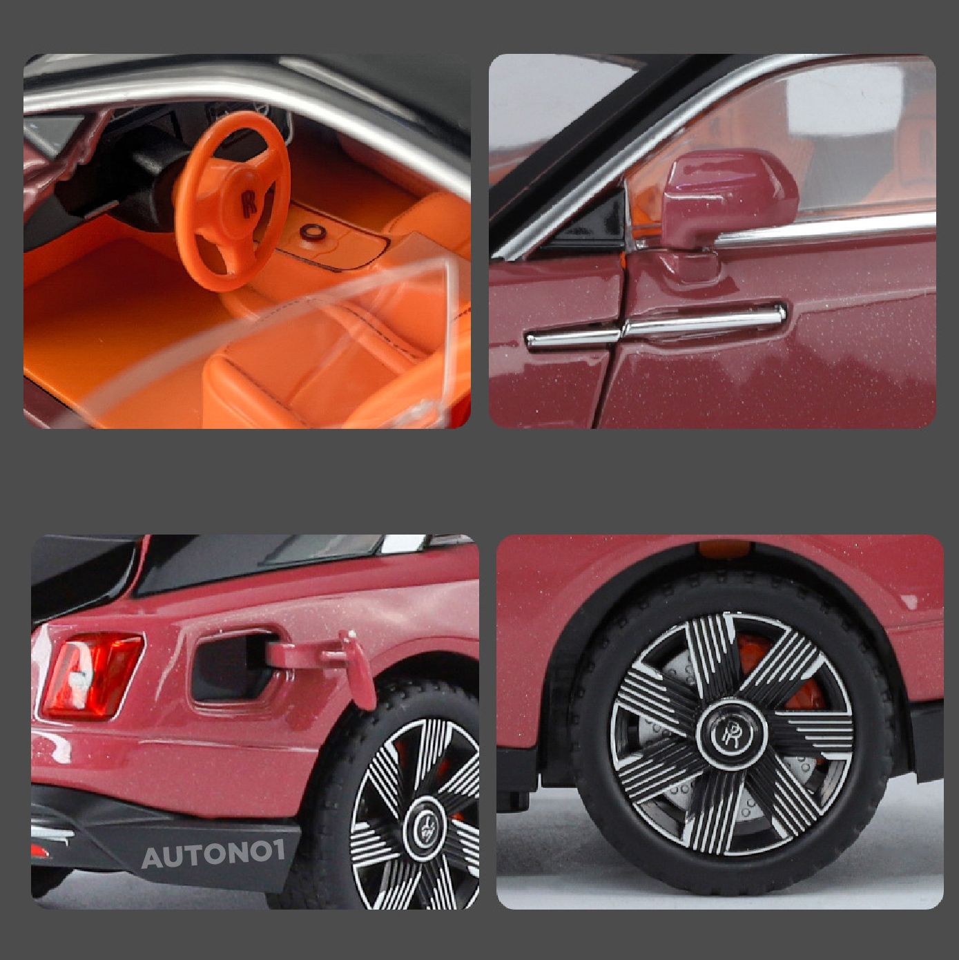 Mô hình xe Rolls Royce Spectre full open - bầu trời sao - full kính tỉ lệ 1:24 JinliFang OT24040
