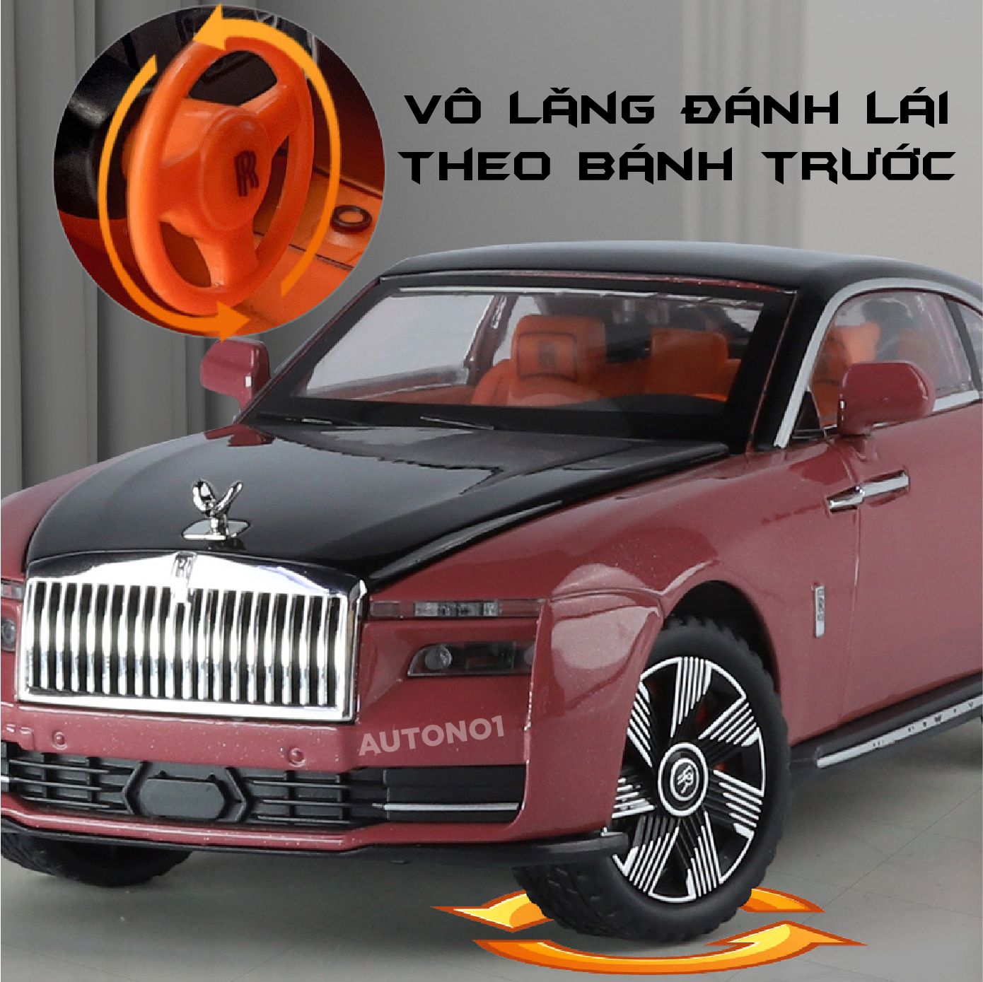 Mô hình xe Rolls Royce Spectre full open - bầu trời sao - full kính tỉ lệ 1:24 JinliFang OT24040