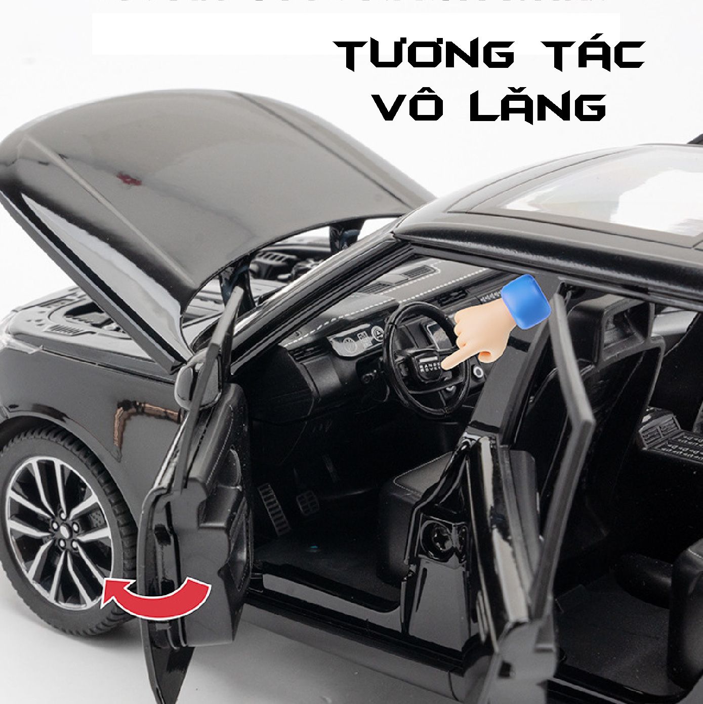Mô hình xe Land Rover Range Rover SV2022 full open - có đèn - âm thanh tỉ lệ 1:24 Alloy Model OT24044