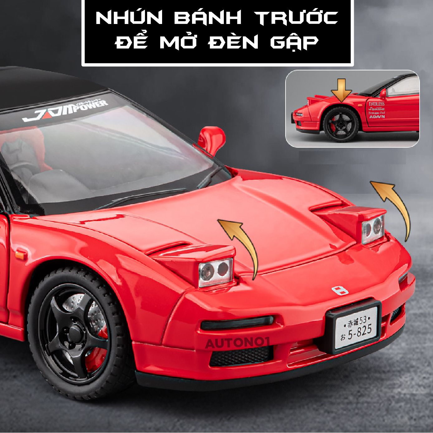 Mô hình xe Honda NSX NA1 full open - có đèn - âm thanh tỉ lệ 1:22 Jiaye Model OT24047