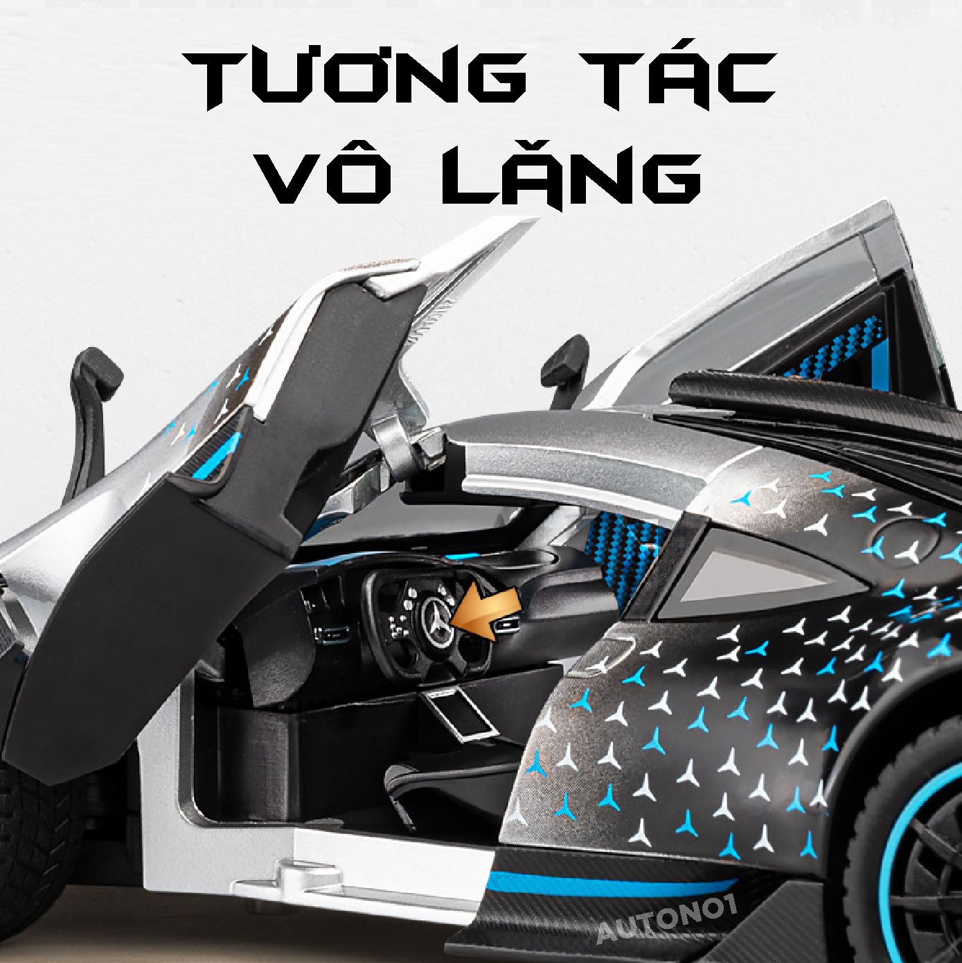 Mô hình xe Mercedes-AMG One full open - có đèn - âm thanh tỉ lệ 1:24 Chezhi