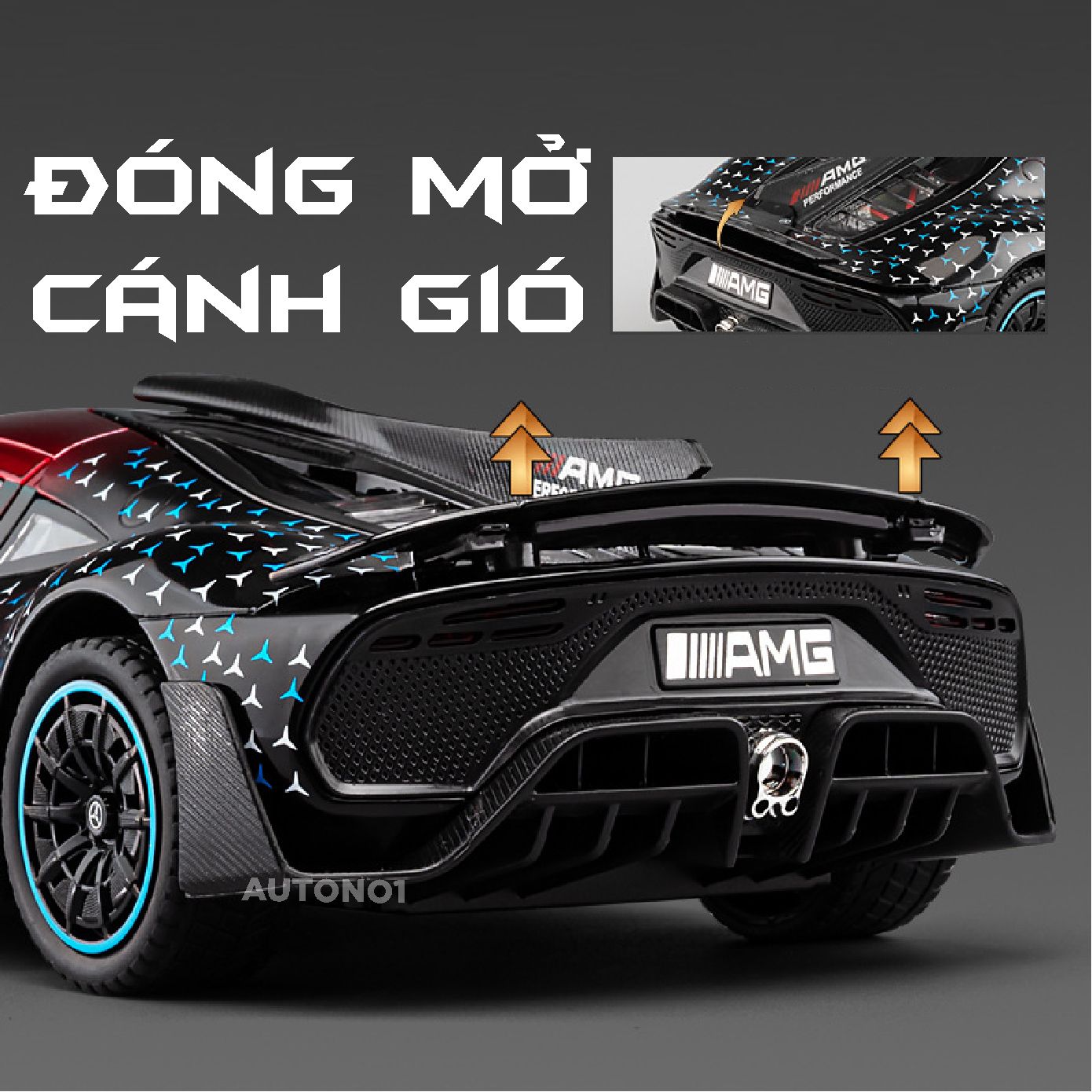 Mô hình xe Mercedes-AMG One full open - có đèn - âm thanh tỉ lệ 1:24 Chezhi
