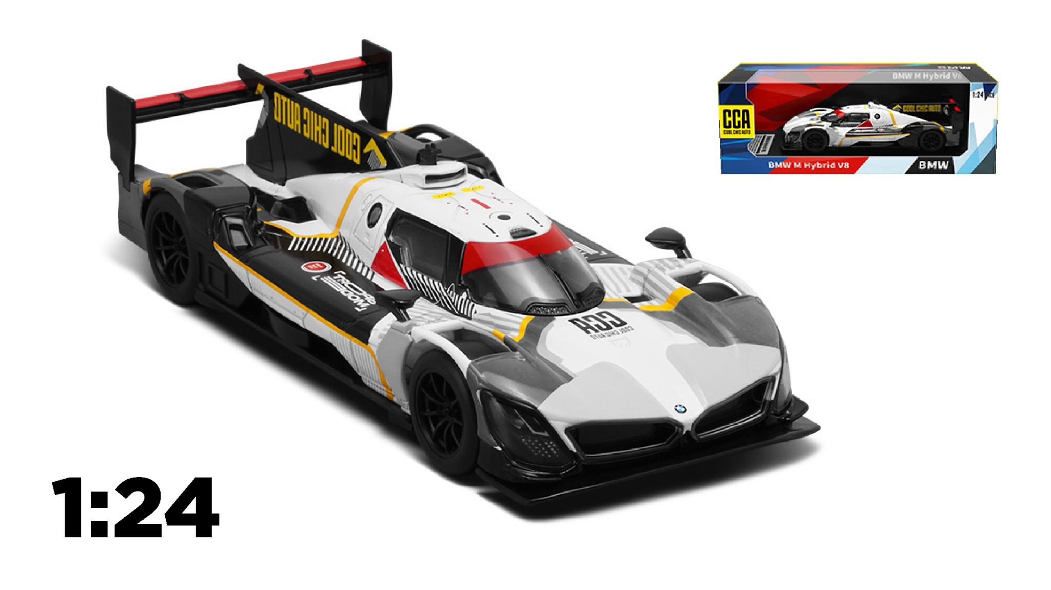 Mô hình xe BMW M Hybrid V8 full open - có đèn tỉ lệ 1:24 CCA OT24050