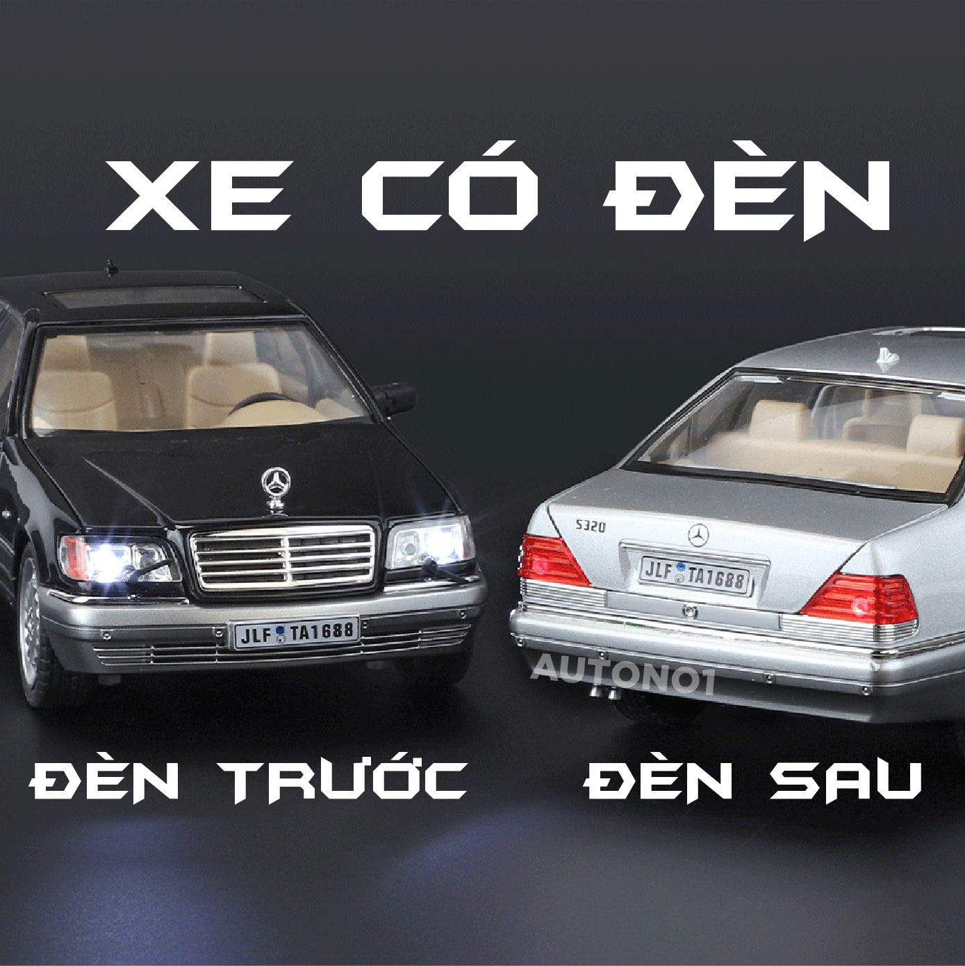 Mô hình xe Mercedes-Benz W140 320SEL full open - full kính tỉ lệ 1:24 Jinlifang OT24051