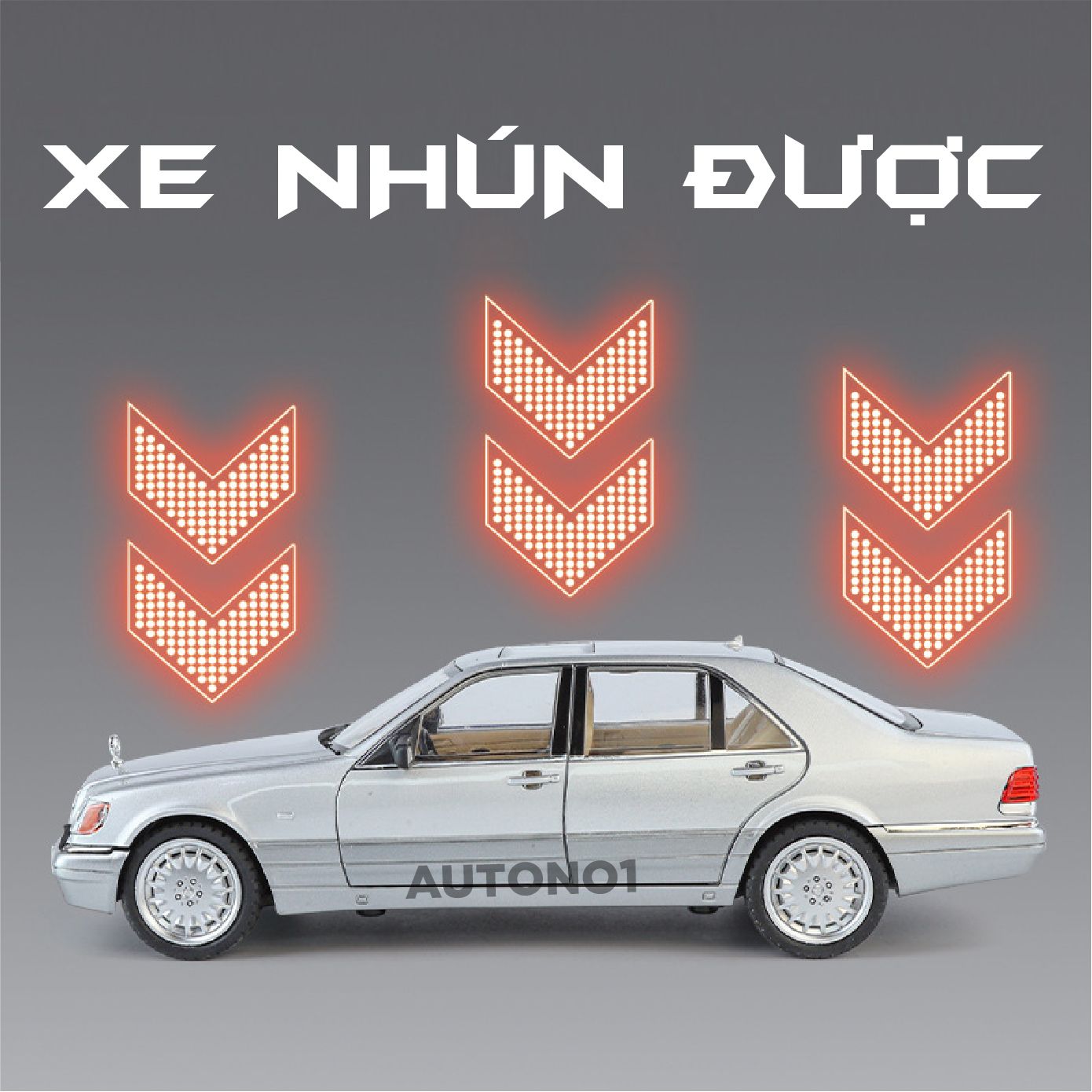Mô hình xe Mercedes-Benz W140 320SEL full open - full kính tỉ lệ 1:24 Jinlifang OT24051