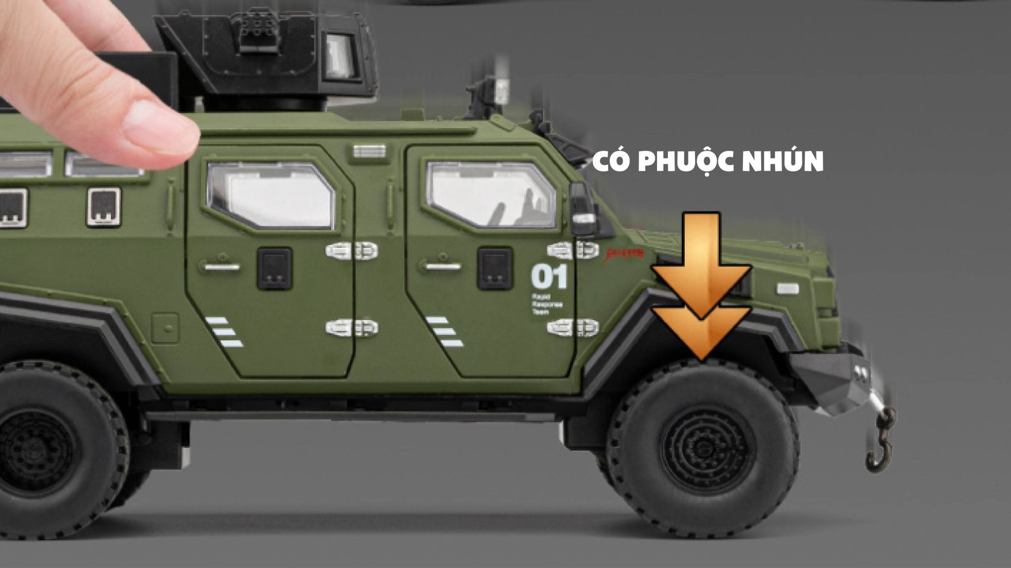Mô hình xe Sabretooth Tiger bọc thép full open - có phụ kiện tỉ lệ 1:24 Chezhi Model OT24053