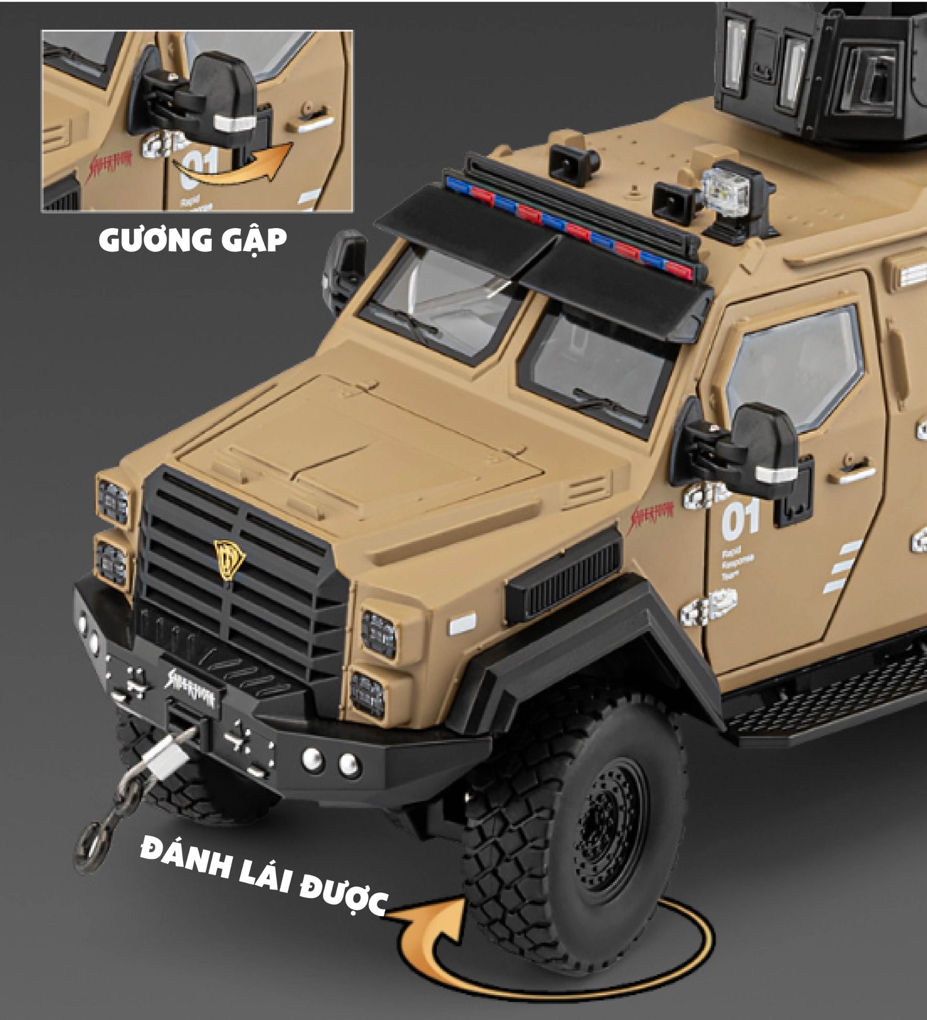 Mô hình xe Sabretooth Tiger bọc thép full open - có phụ kiện tỉ lệ 1:24 Chezhi Model OT24053