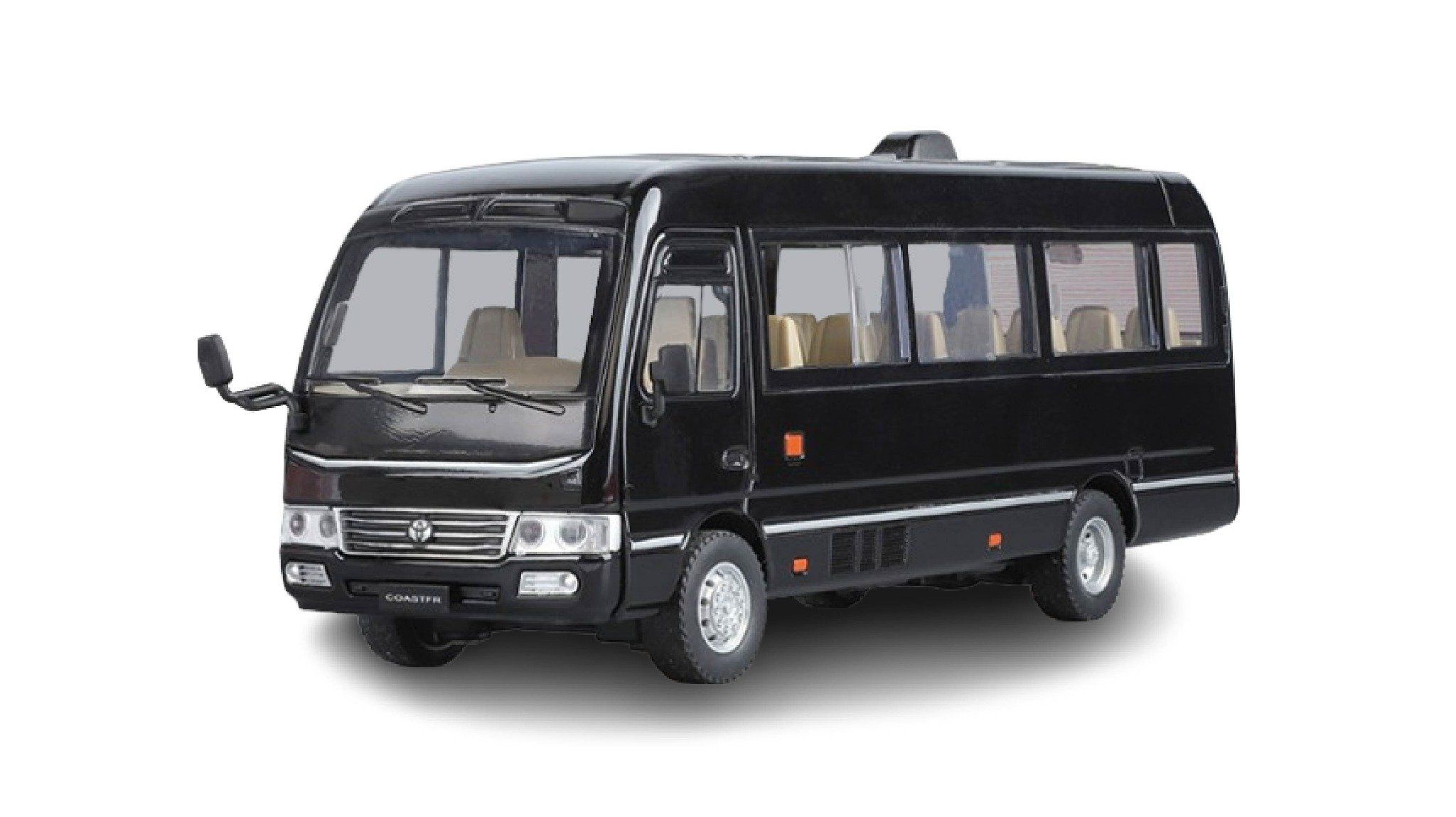 Mô hình xe Toyota Coaster có đèn full open tỉ lệ 1:24 Alloy Model OT24054
