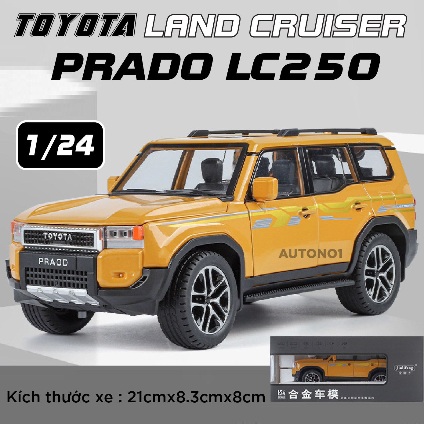 Mô hình xe Toyota Land Cruiser Prado LC250 tỉ lệ 1:24 JIN LIFANG OT24065