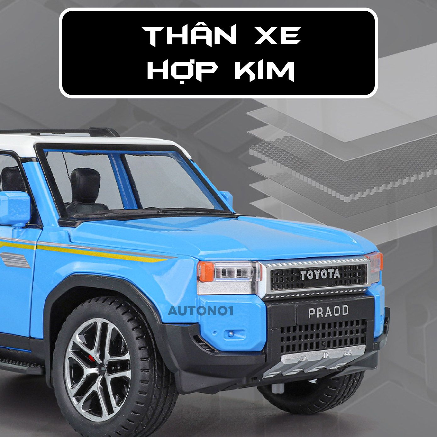 Mô hình xe Toyota Land Cruiser Prado LC250 tỉ lệ 1:24 JIN LIFANG OT24065