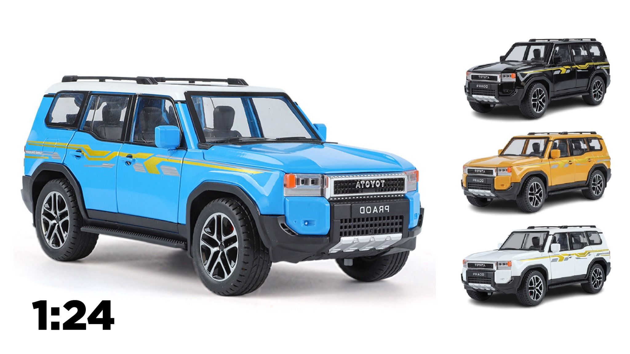 Mô hình xe Toyota Land Cruiser Prado LC250 tỉ lệ 1:24 JIN LIFANG OT24065