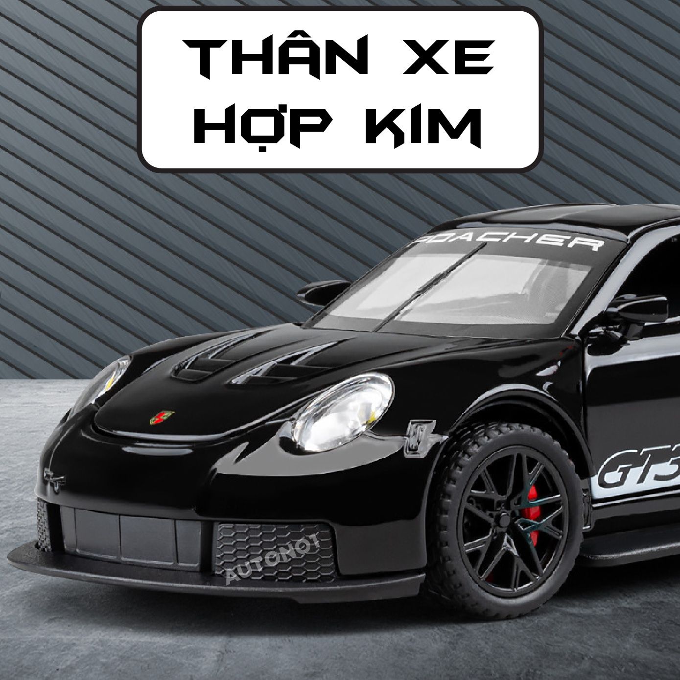 Mô hình xe Porsche GT3 RS full open - có đèn - âm thanh tỉ lệ 1:32 Alloy Model OT32006