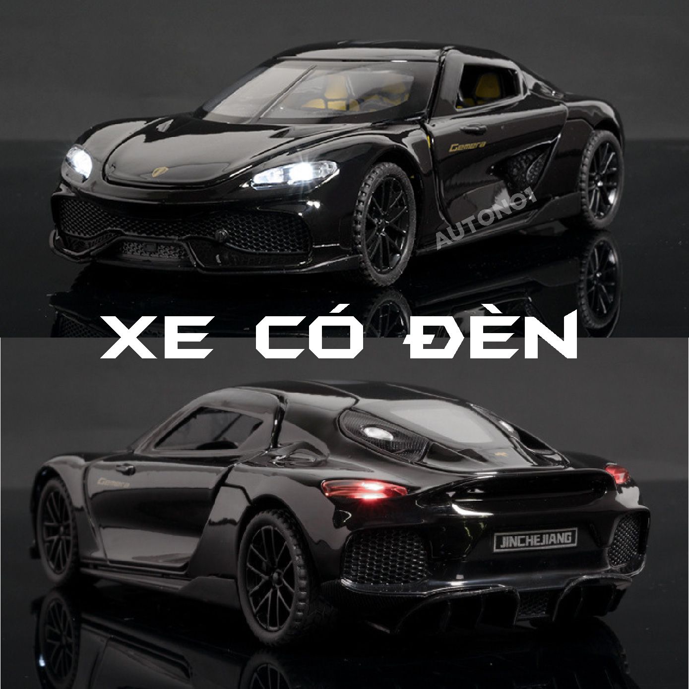 Mô hình xe Koenigsegg Gemera full open - có đèn - âm thanh tỉ lệ 1:32 Alloy Model OT32007