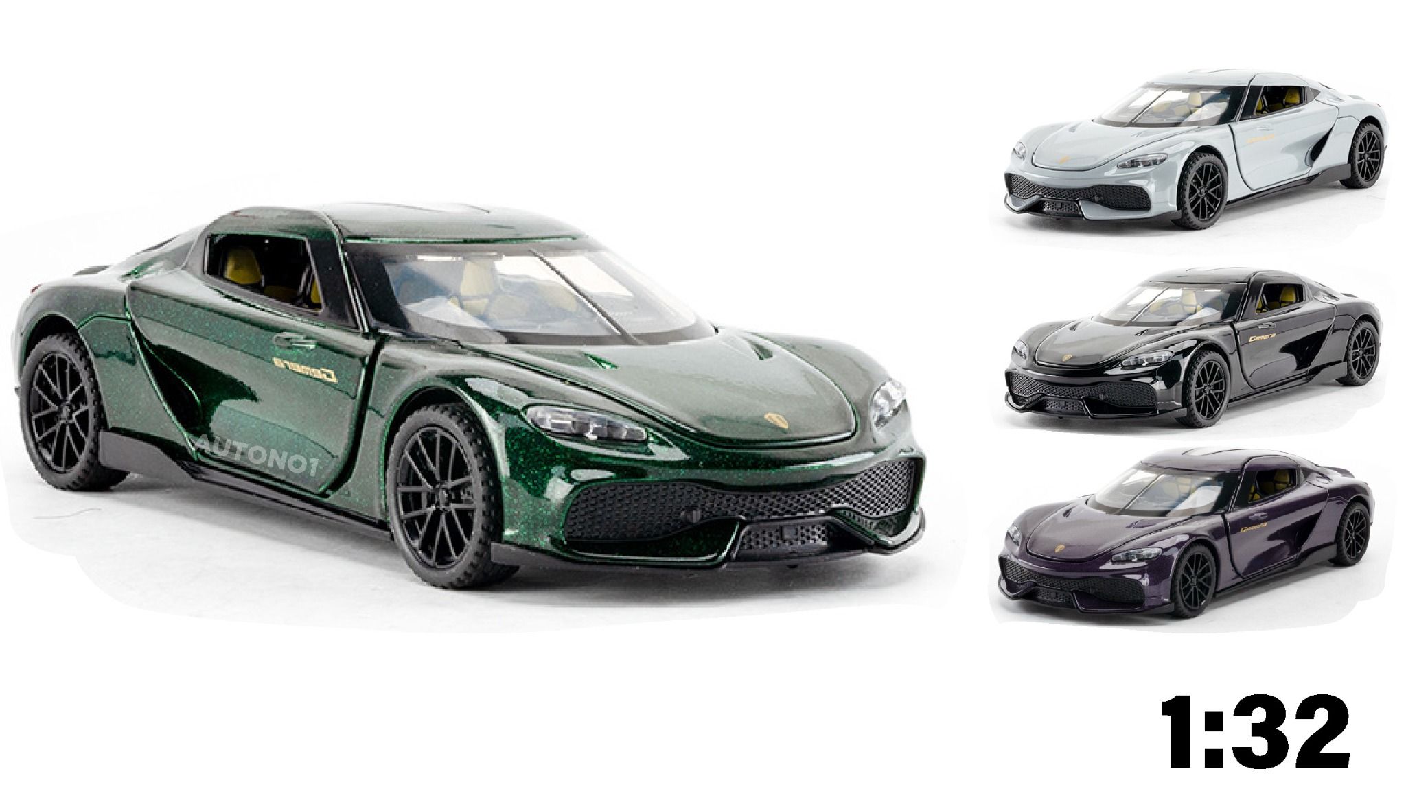 Mô hình xe Koenigsegg Gemera full open - có đèn - âm thanh tỉ lệ 1:32 Alloy Model OT32007