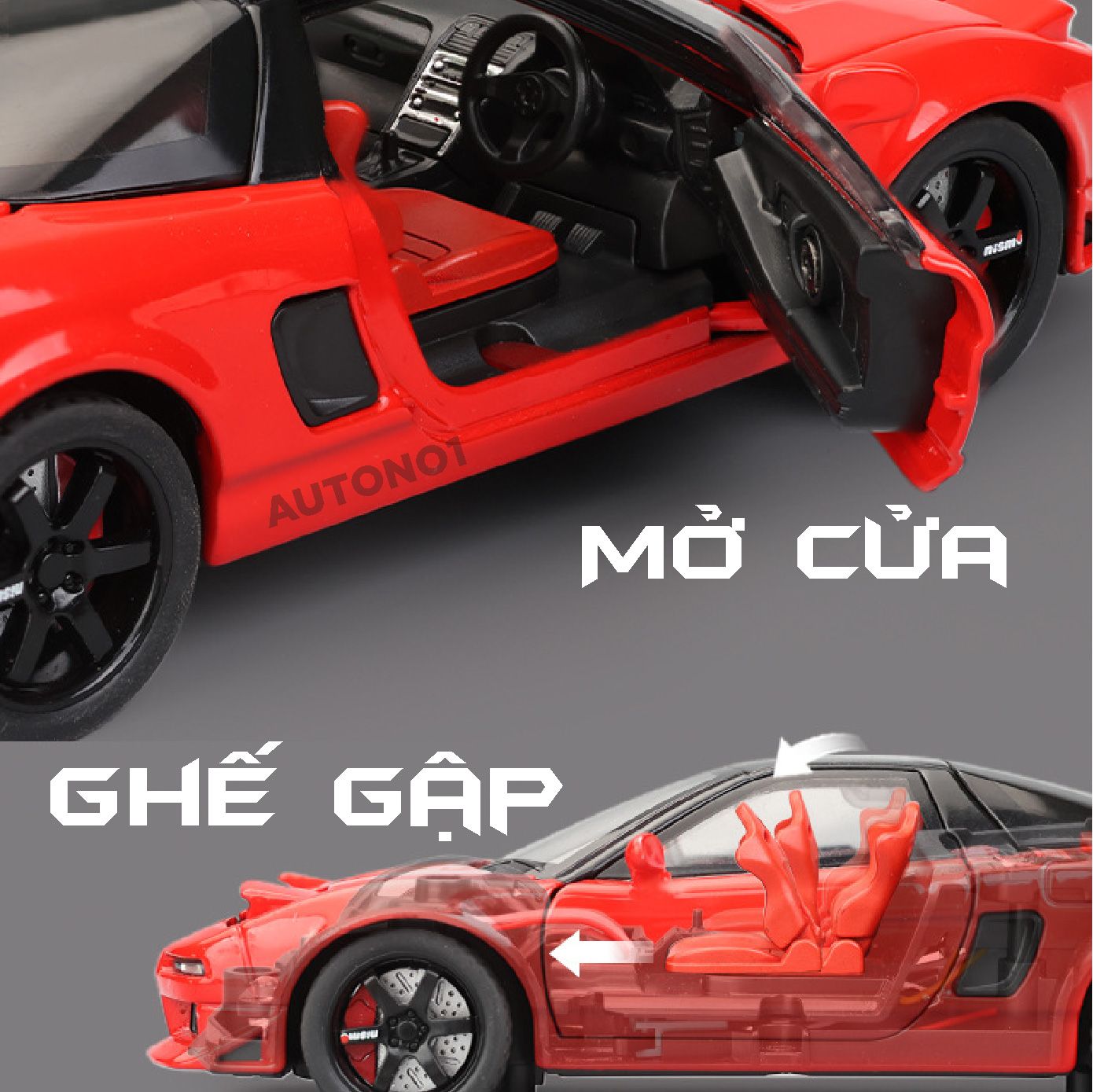 Mô hình xe Honda NSX full open - đánh lái tỉ lệ 1:32 Alloy Model OT32008