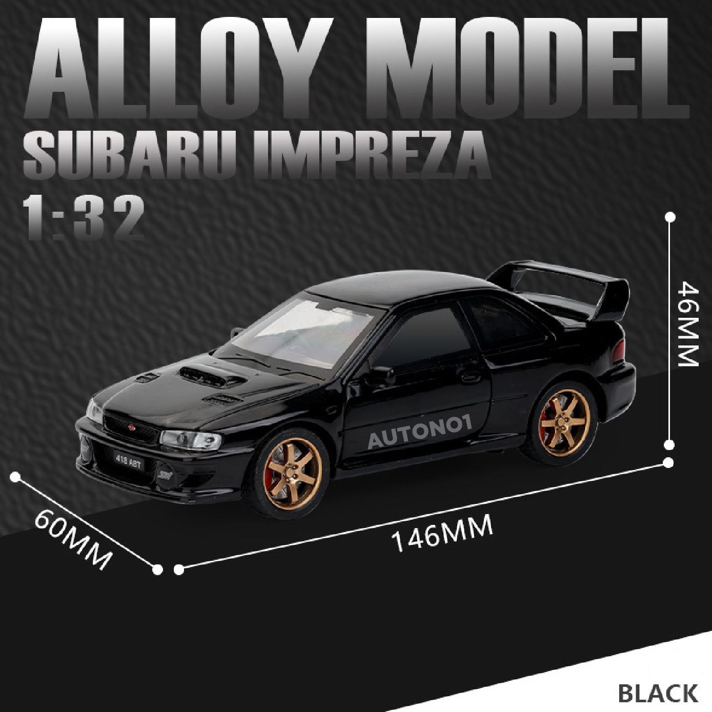 Mô hình xe Subaru Impreza WRX Type R STi Version IV full open - đánh lái tỉ lệ 1:32 Alloy Model OT32010