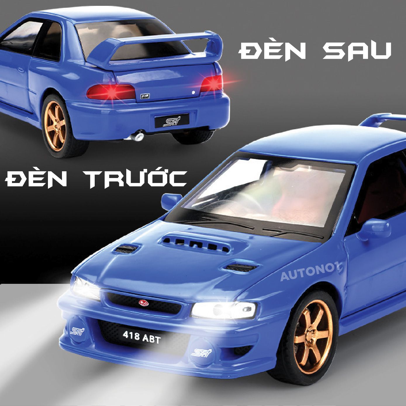 Mô hình xe Subaru Impreza WRX Type R STi Version IV full open - đánh lái tỉ lệ 1:32 Alloy Model OT32010