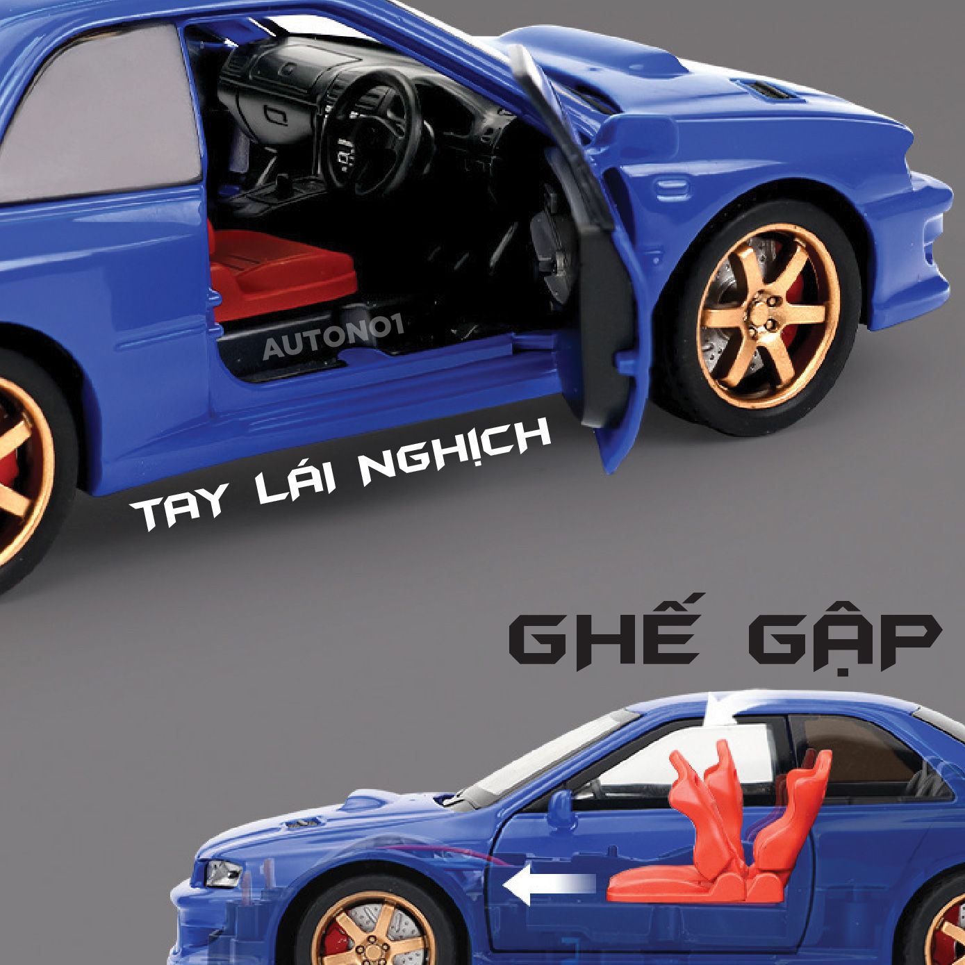 Mô hình xe Subaru Impreza WRX Type R STi Version IV full open - đánh lái tỉ lệ 1:32 Alloy Model OT32010