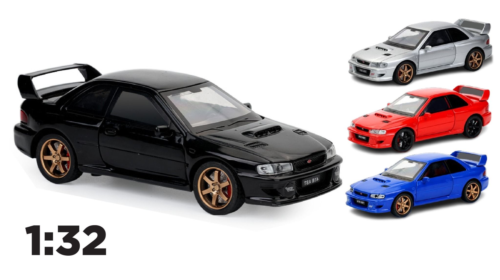 Mô hình xe Subaru Impreza WRX Type R STi Version IV full open - đánh lái tỉ lệ 1:32 Alloy Model OT32010