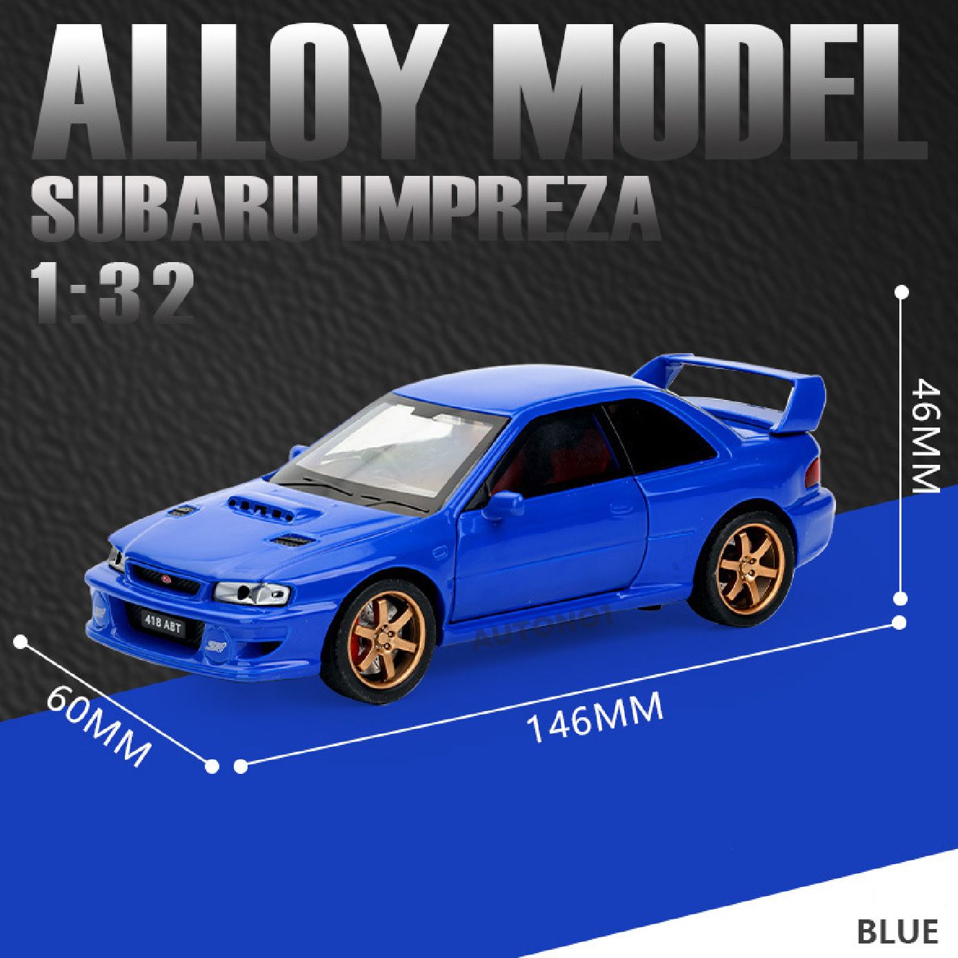 Mô hình xe Subaru Impreza WRX Type R STi Version IV full open - đánh lái tỉ lệ 1:32 Alloy Model OT32010