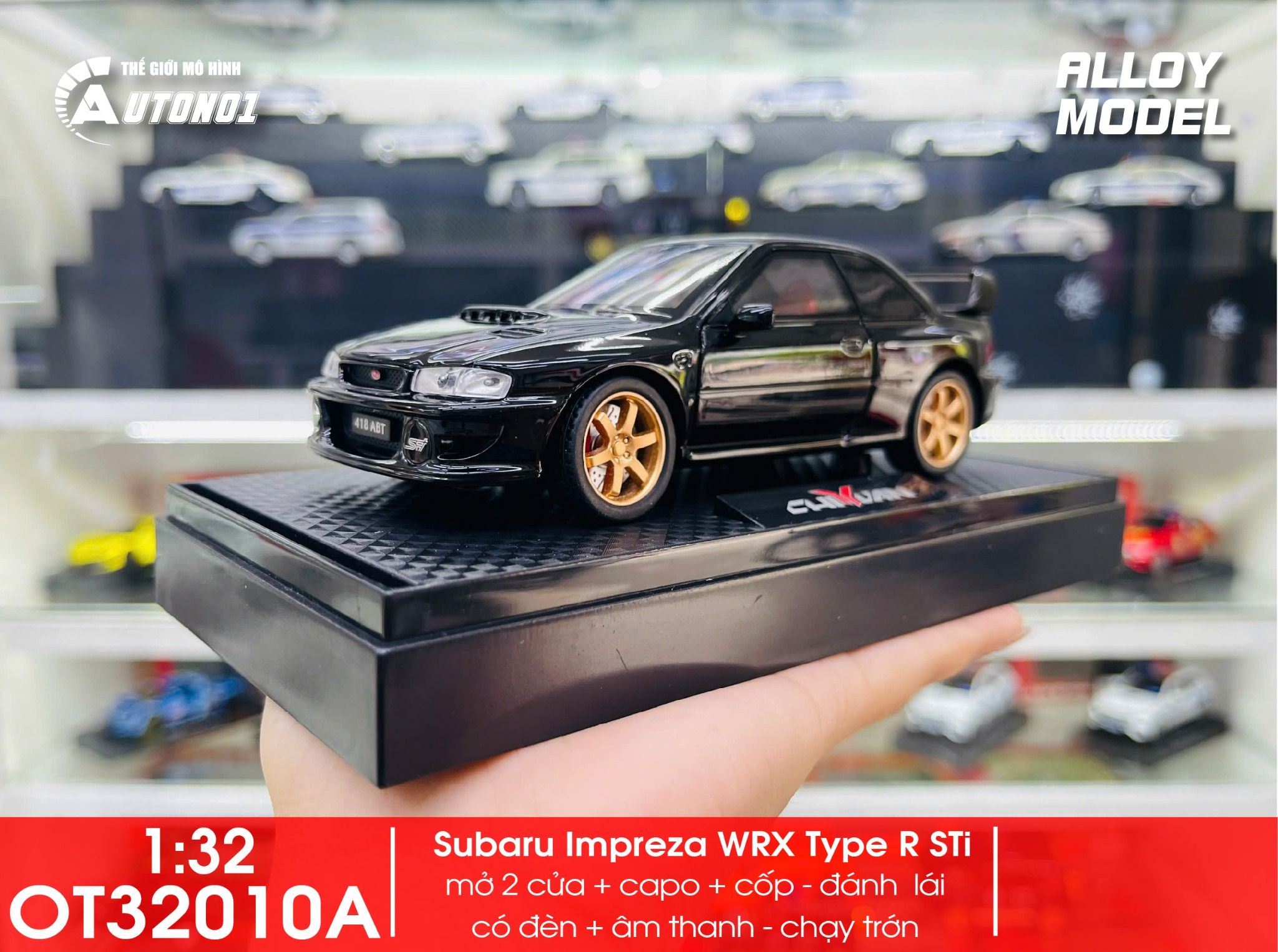 Mô hình xe Subaru Impreza WRX Type R STi Version IV full open - đánh lái tỉ lệ 1:32 Alloy Model OT32010