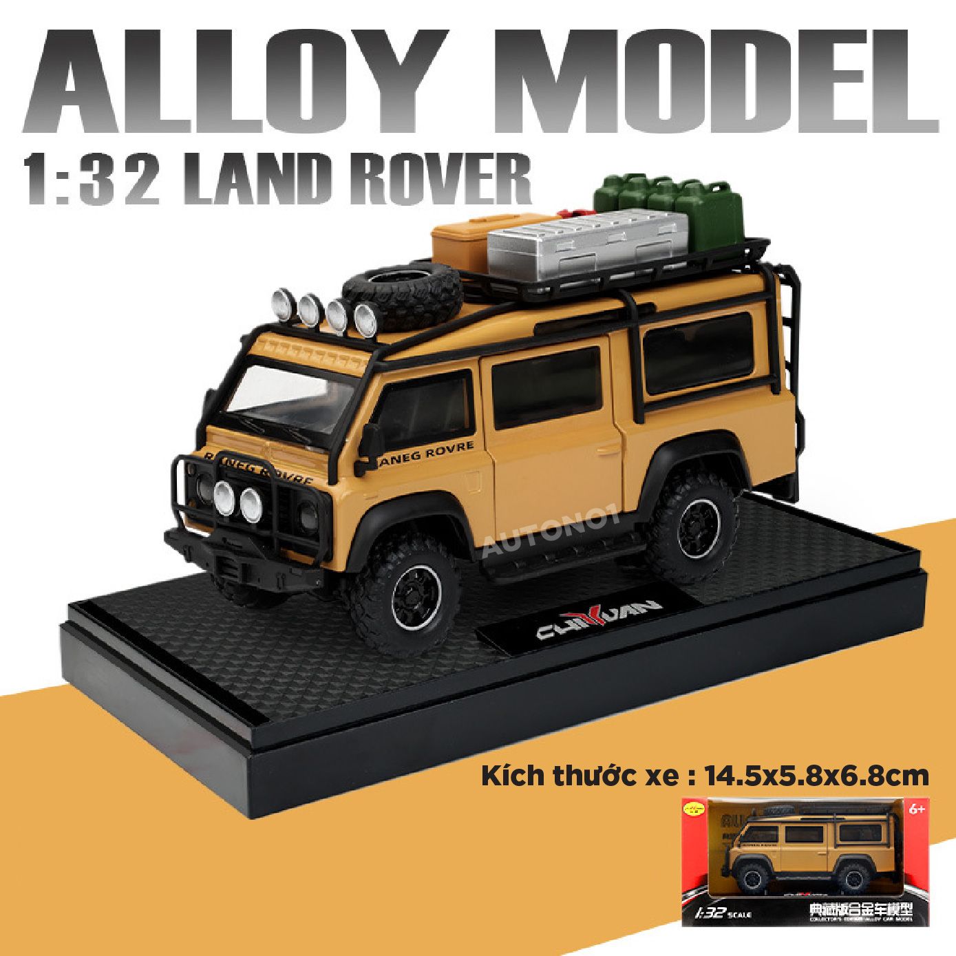 Mô hình xe Land Rover Defender Van Concept full kính - đánh lái tỉ lệ 1:32 Alloy Model OT32011