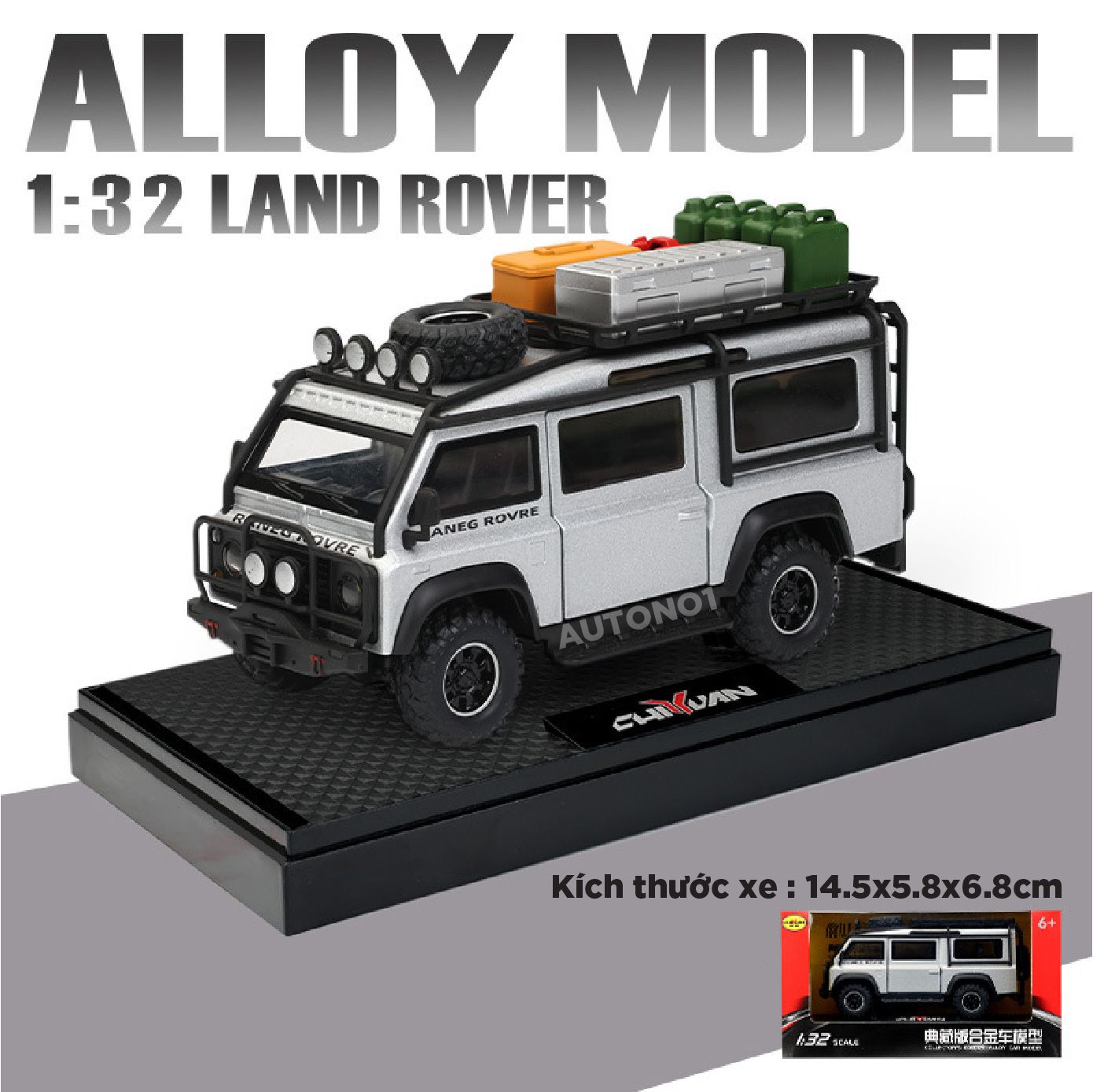Mô hình xe Land Rover Defender Van Concept full kính - đánh lái tỉ lệ 1:32 Alloy Model OT32011