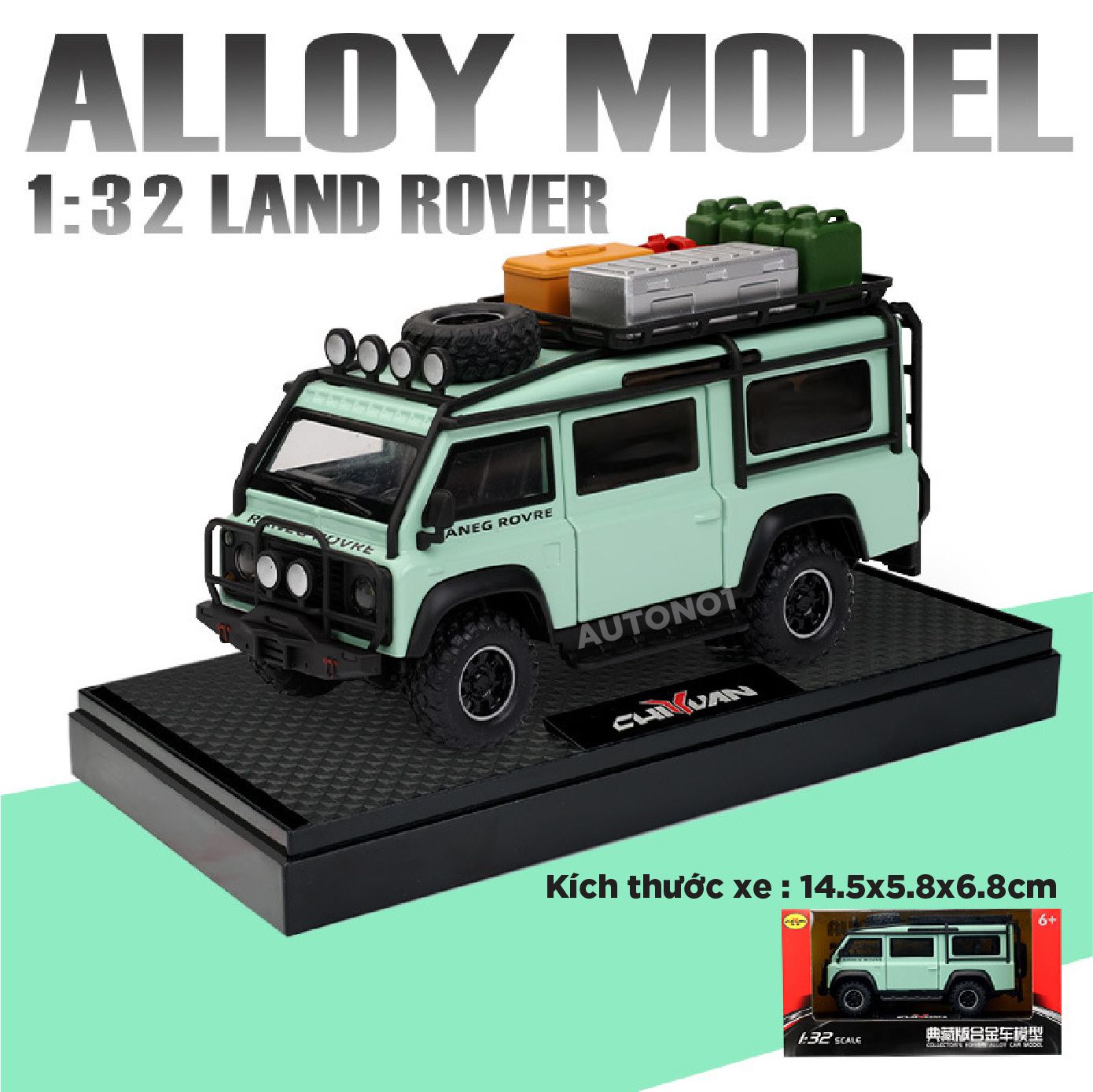 Mô hình xe Land Rover Defender Van Concept full kính - đánh lái tỉ lệ 1:32 Alloy Model OT32011