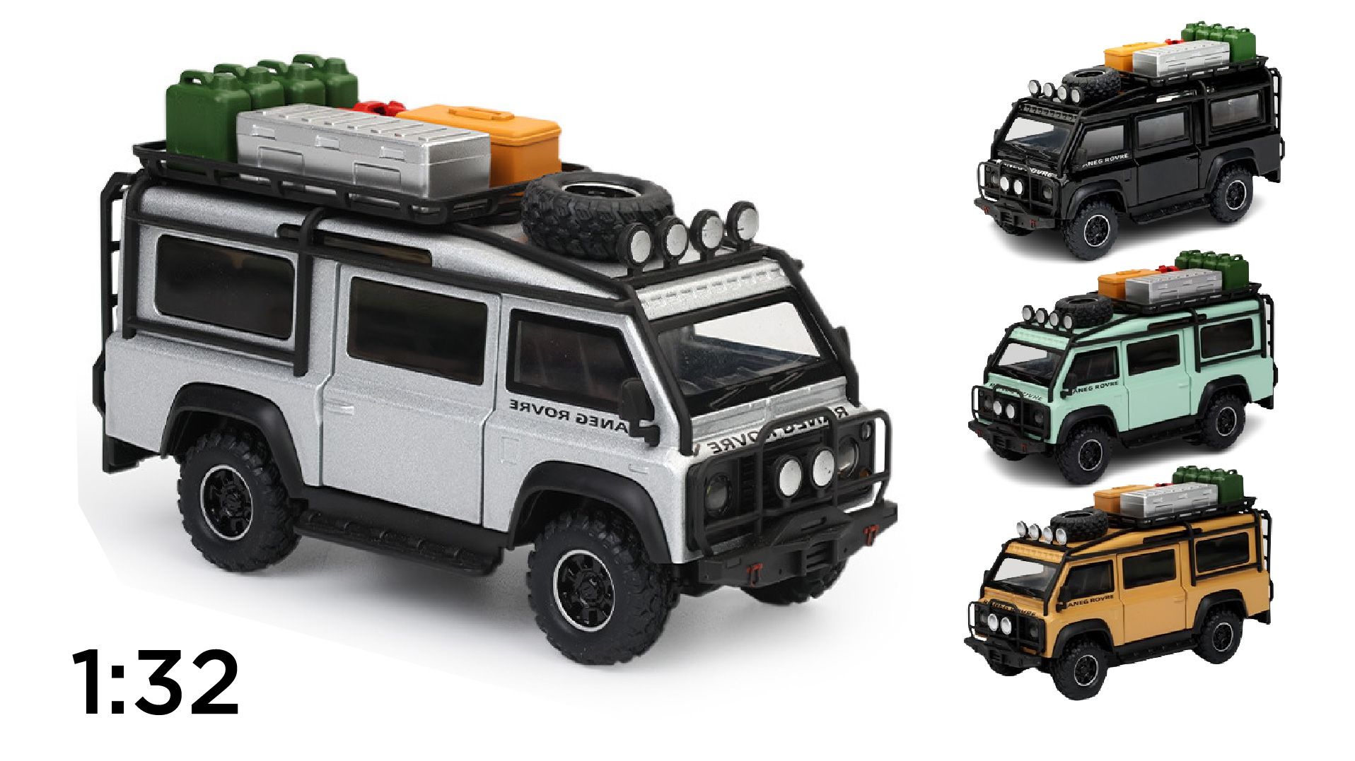 Mô hình xe Land Rover Defender Van Concept full kính - đánh lái tỉ lệ 1:32 Alloy Model OT32011