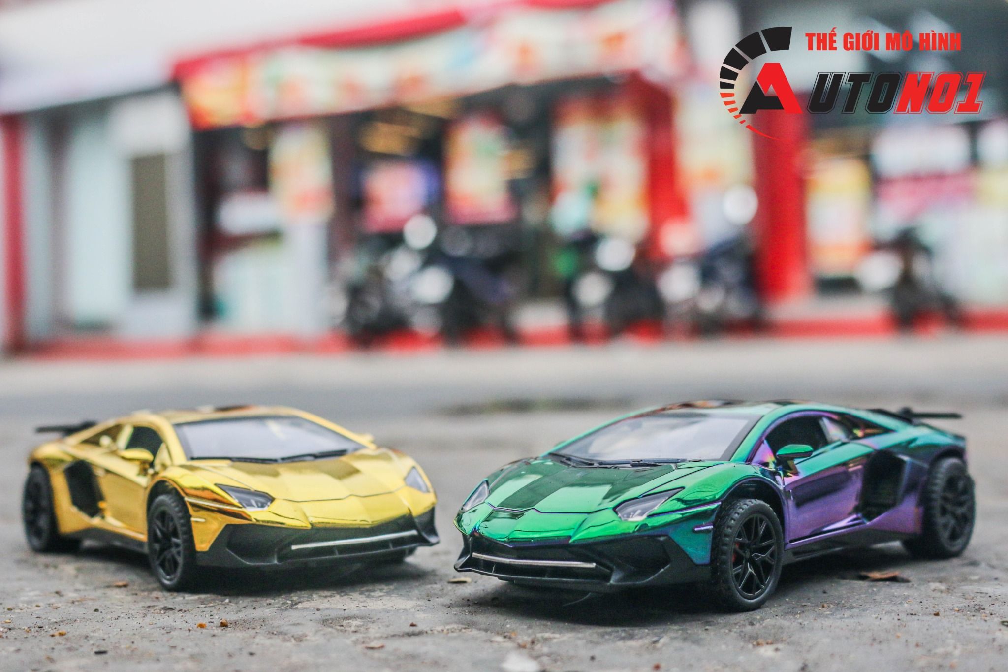 Mô hình xe Lamborghini Aventador LP700-4 phiên bản màu mạ tỉ lệ 1:32 Miniauto OT32015