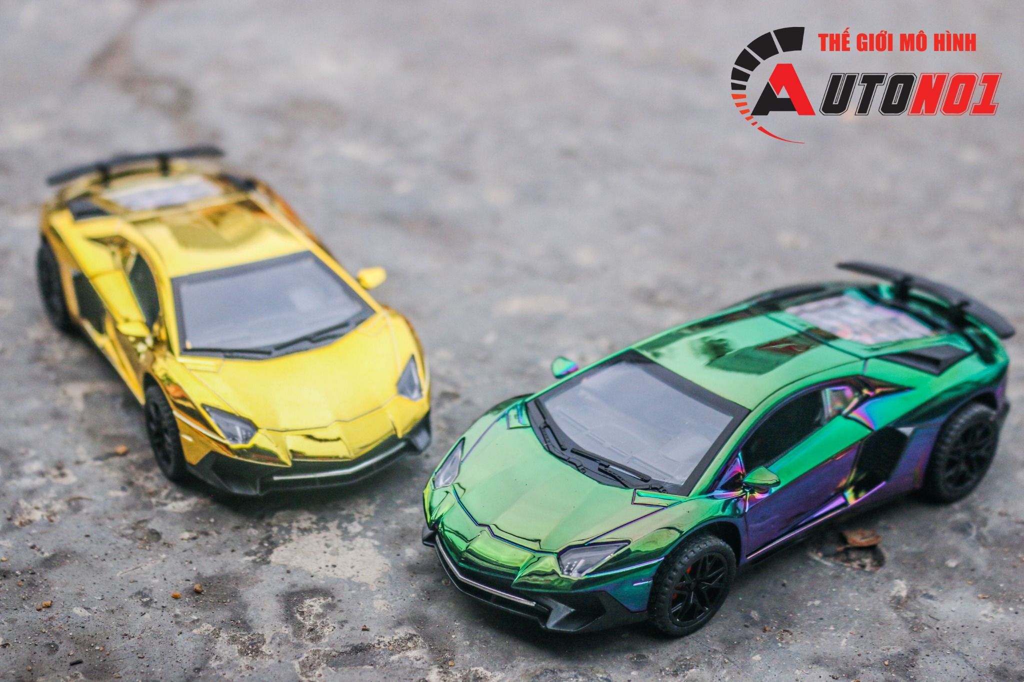 Mô hình xe Lamborghini Aventador LP700-4 phiên bản màu mạ tỉ lệ 1:32 Miniauto OT32015
