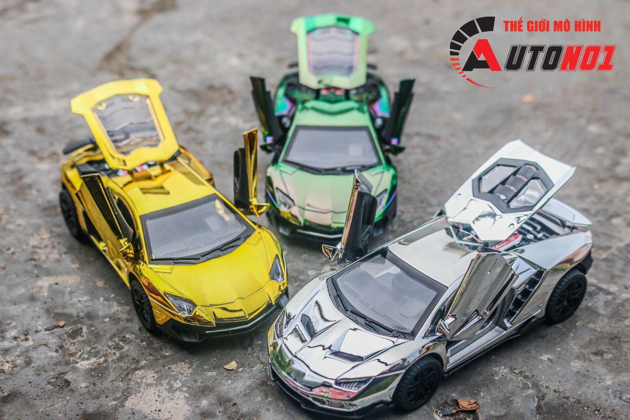 Mô hình xe Lamborghini Aventador LP700-4 phiên bản màu mạ tỉ lệ 1:32 Miniauto OT32015
