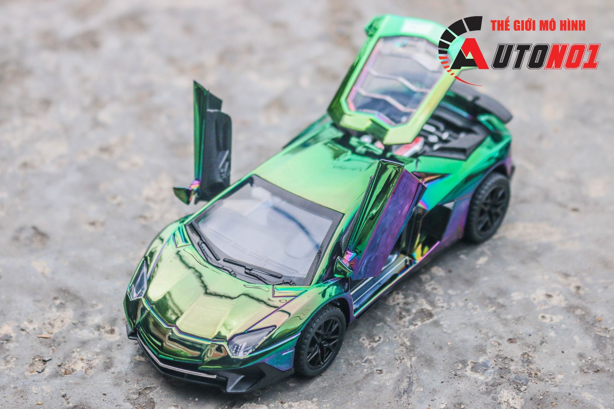Mô hình xe Lamborghini Aventador LP700-4 phiên bản màu mạ tỉ lệ 1:32 Miniauto OT32015