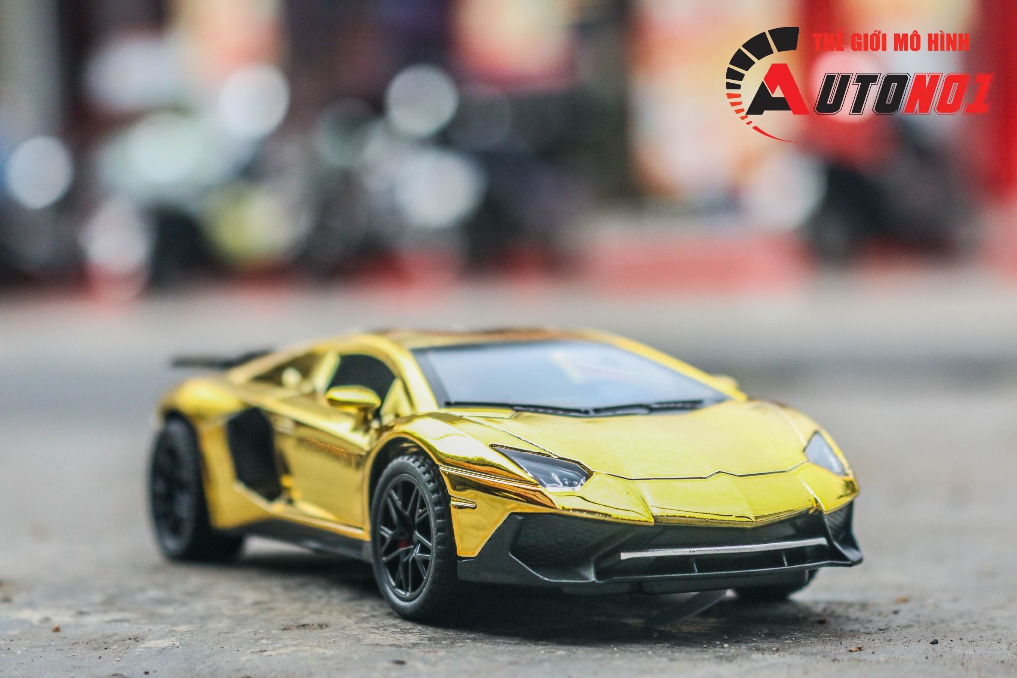 Mô hình xe Lamborghini Aventador LP700-4 phiên bản màu mạ tỉ lệ 1:32 Miniauto OT32015
