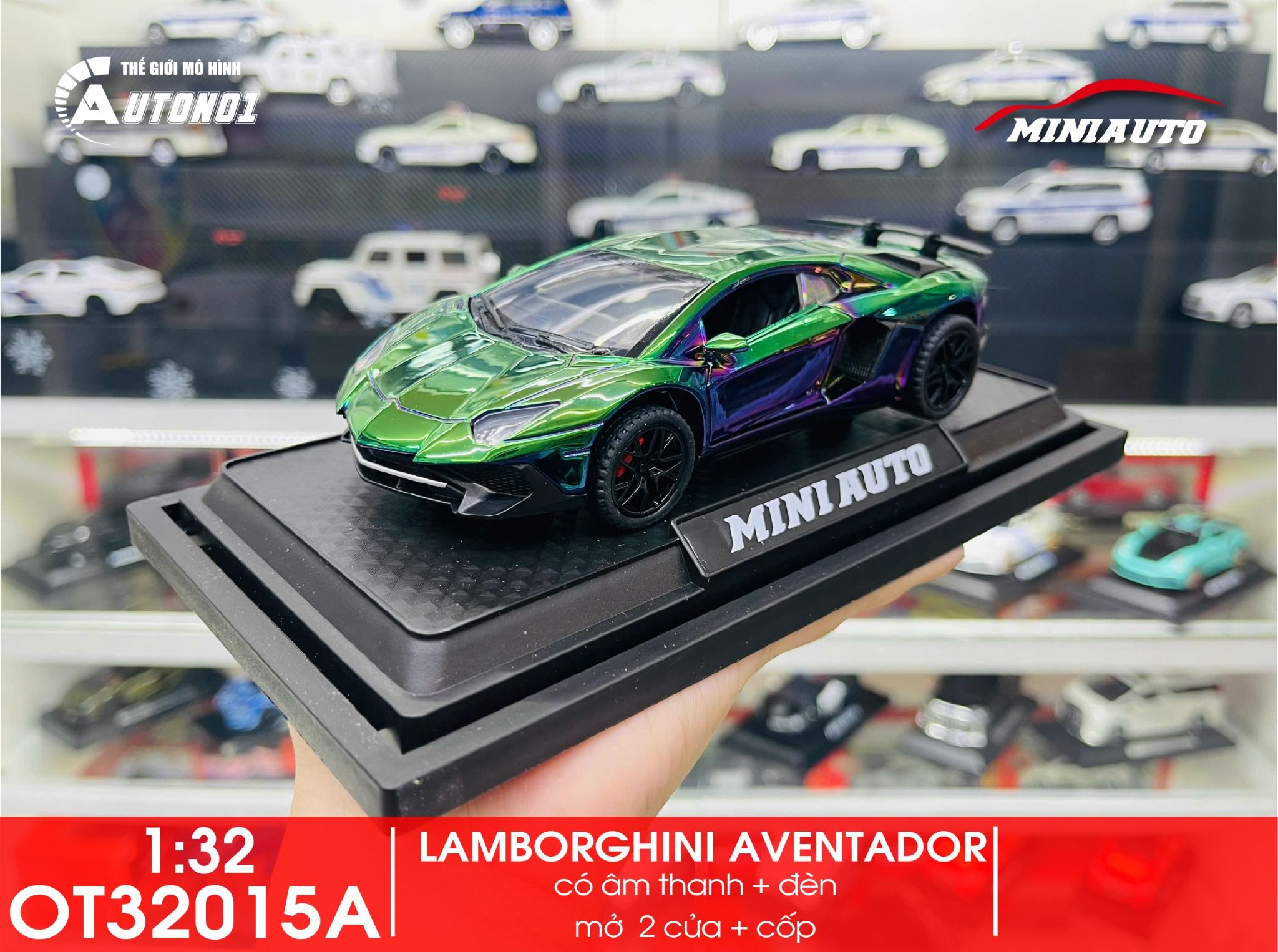 Mô hình xe Lamborghini Aventador LP700-4 phiên bản màu mạ tỉ lệ 1:32 Miniauto OT32015