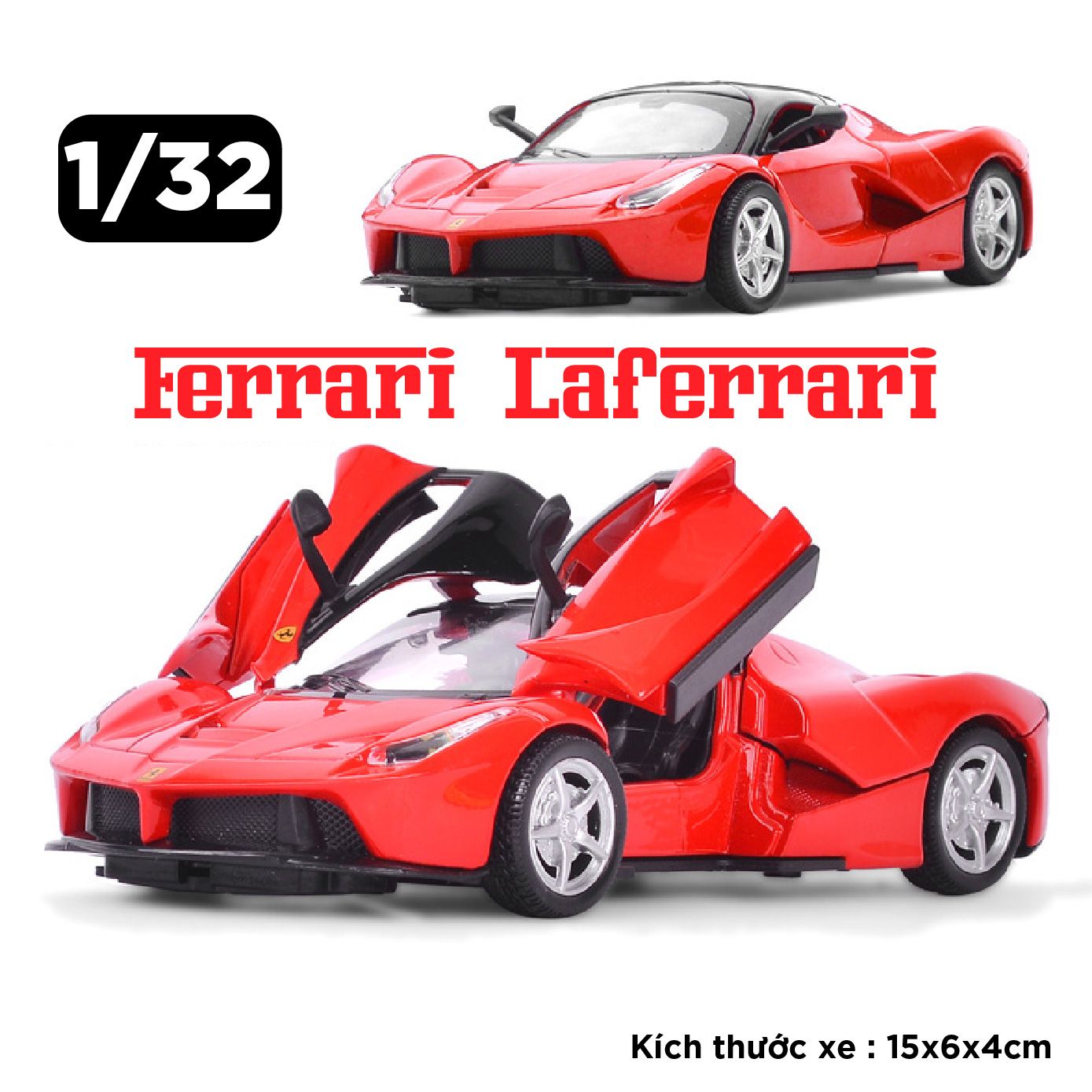 Mô hình xe Ferrari Laferrari tỉ lệ 1:32 Jiaye Model OT32024
