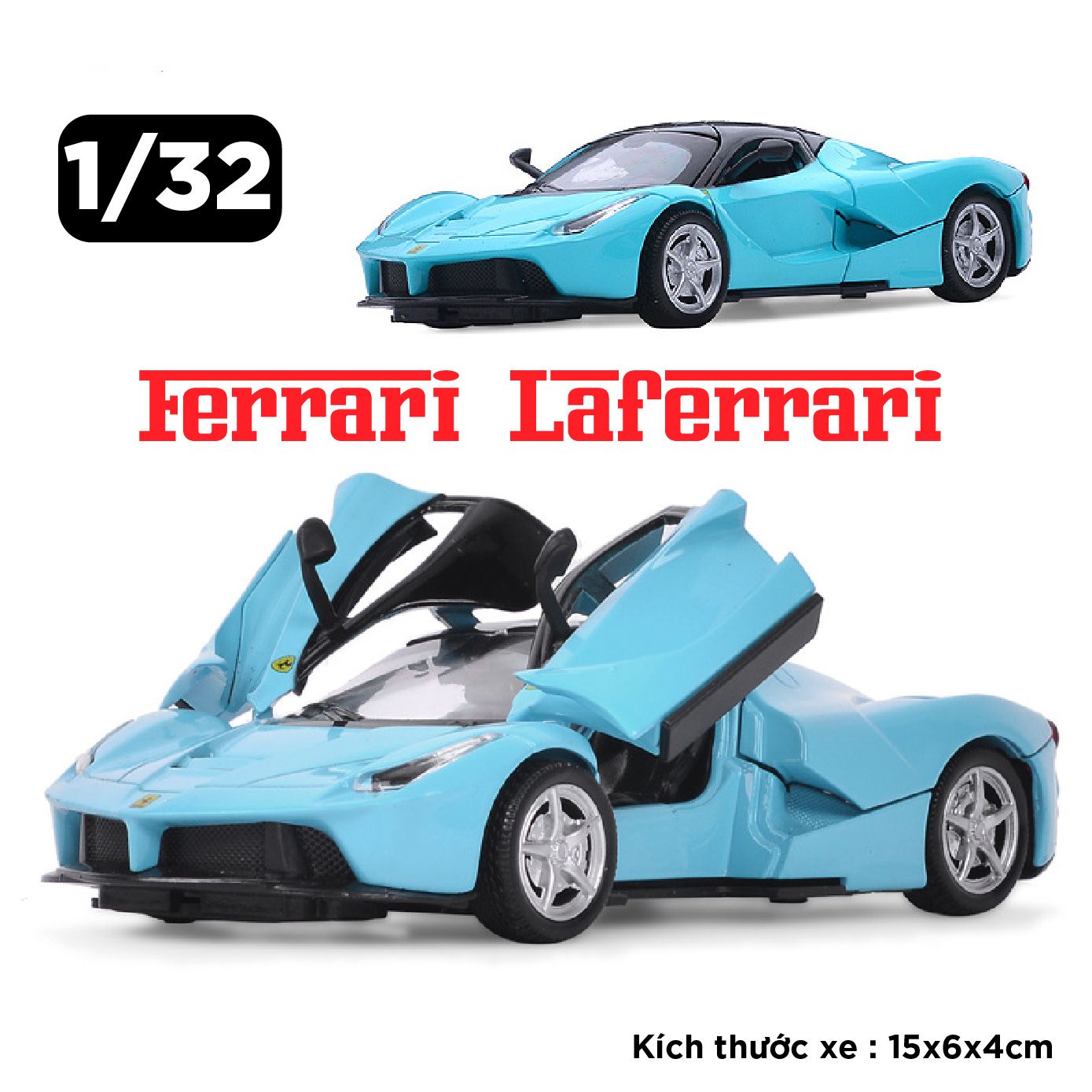Mô hình xe Ferrari Laferrari tỉ lệ 1:32 Jiaye Model OT32024